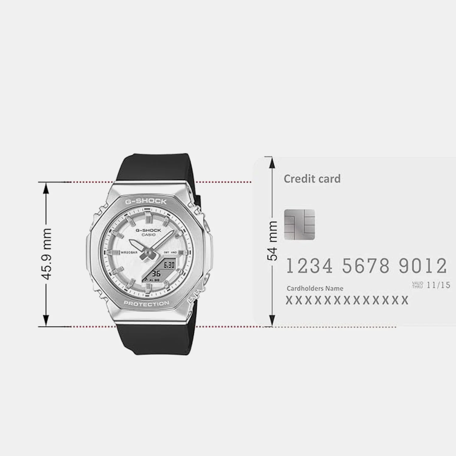 G-shock Women Quartz Silver Dial Analog-Digital Resin Watch G1782 - Image 7