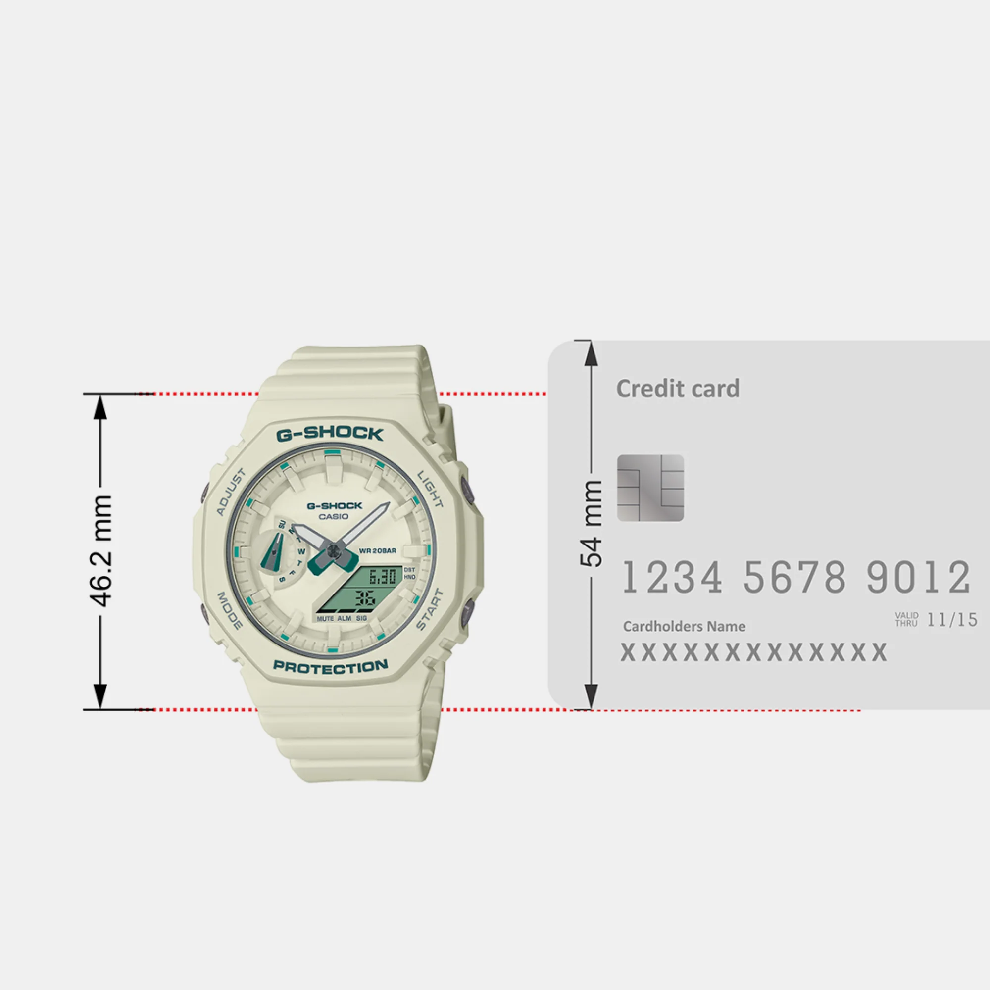G-Shock Women Quartz White Dial Analog-Digital Resin Watch G1377 - Image 7