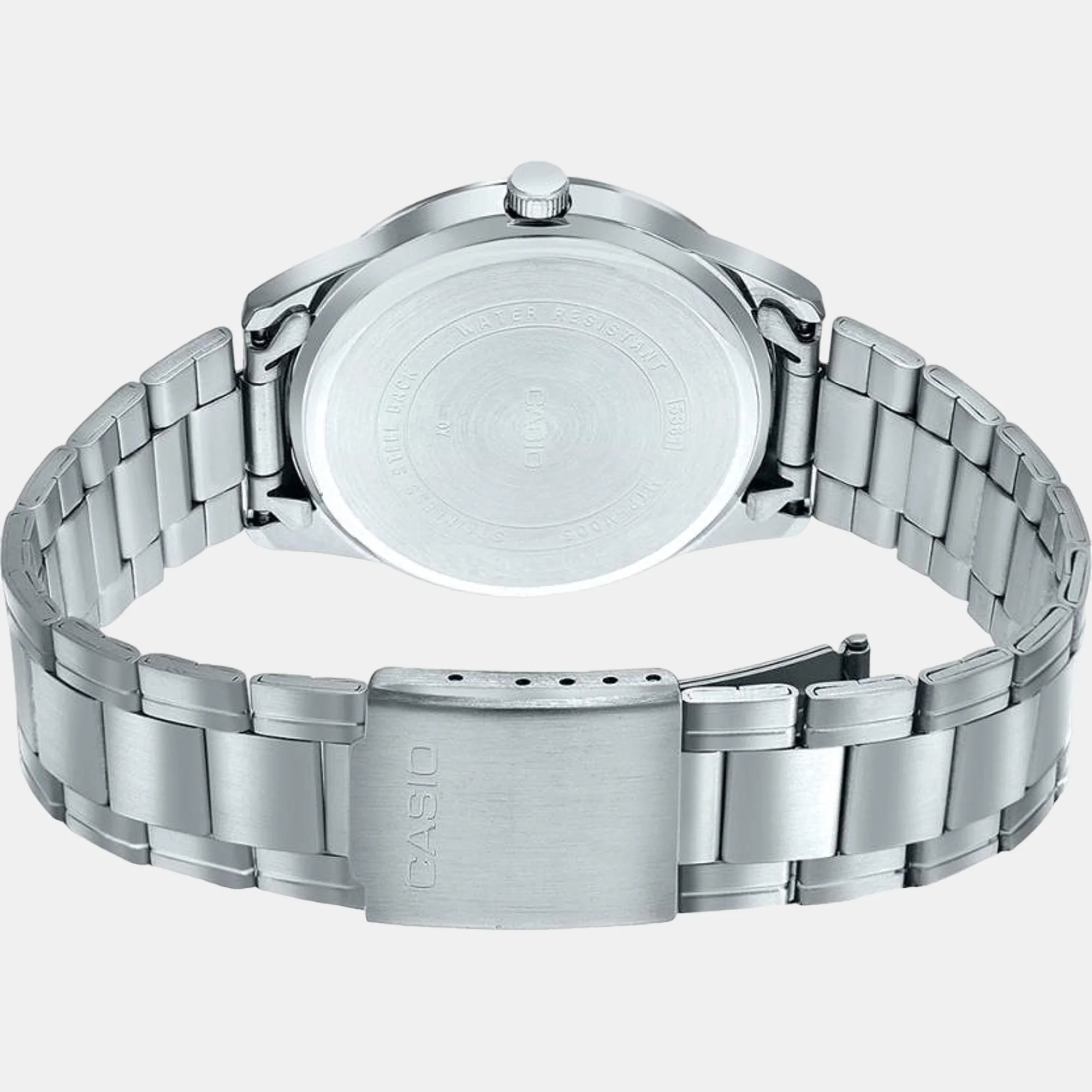 Men Quartz Blue Dial Analog Stainless Steel Watch A2030 - Image 3