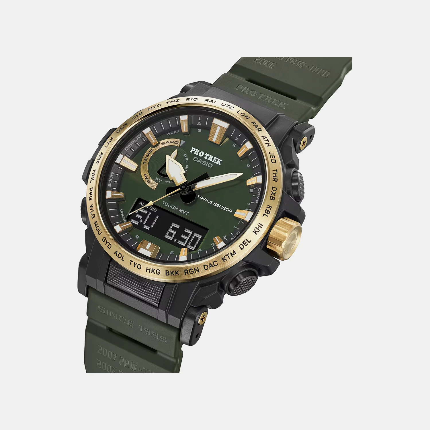Pro Trek Men Solar Green Dial Analog-Digital Resin Watch SL138 - Image 5