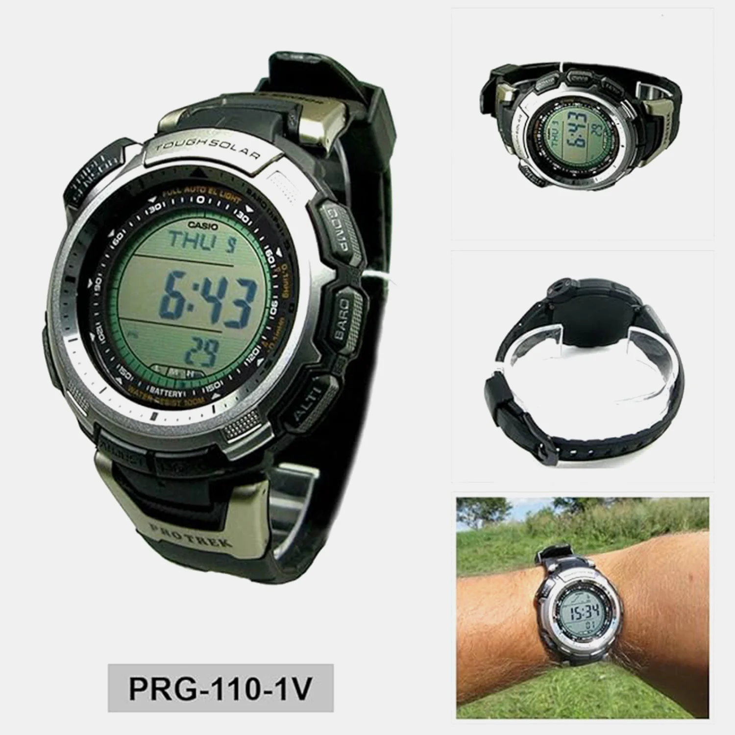 Protrek Men Quartz Black Dial Digital Resin Watch SL37 - Image 3