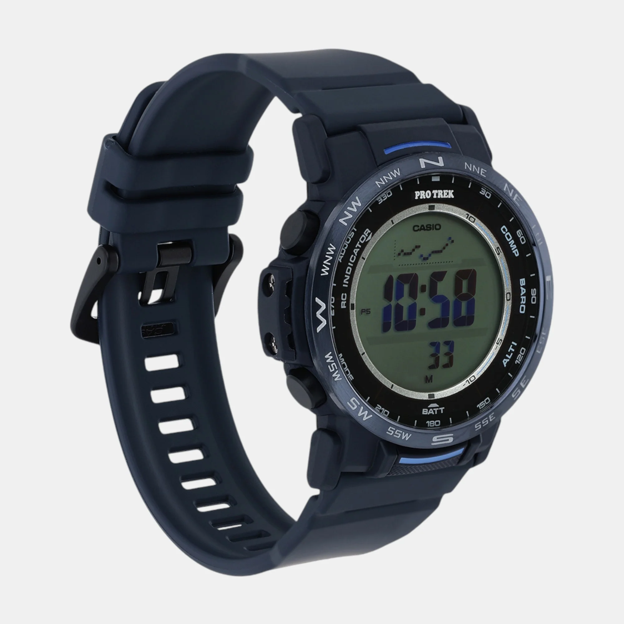 Protrek Men Quartz Blue Dial Digital Resin Watch SL121 - Image 3