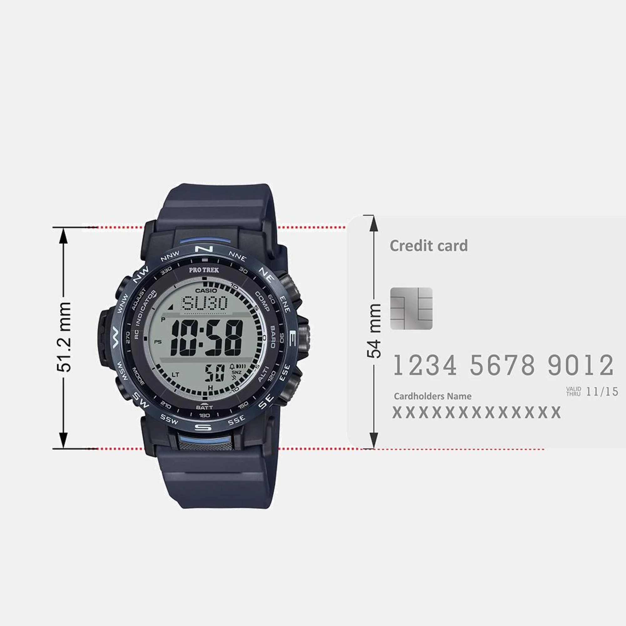 Protrek Men Quartz Blue Dial Digital Resin Watch SL121 - Image 9