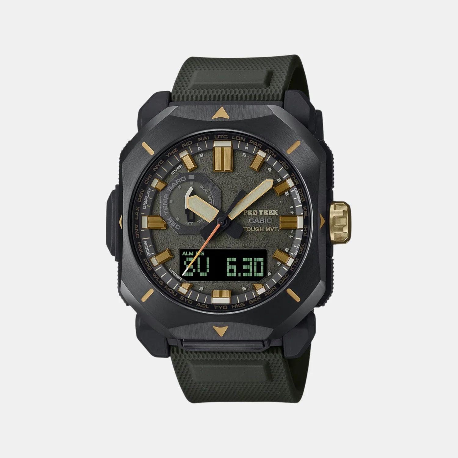Protrek Men Quartz Green Dial Analog Resin Watch SL129