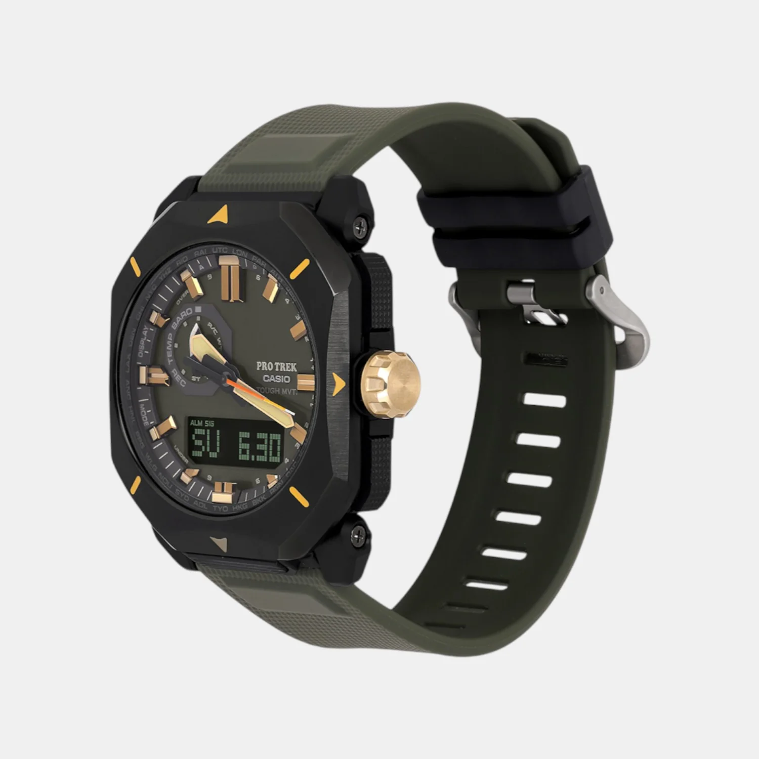 Protrek Men Quartz Green Dial Analog Resin Watch SL129 - Image 3