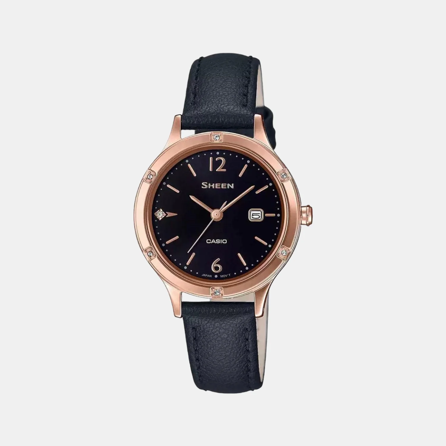 Sheen Women Quartz Black Dial Analog Leather Watch SH207 - Image 2