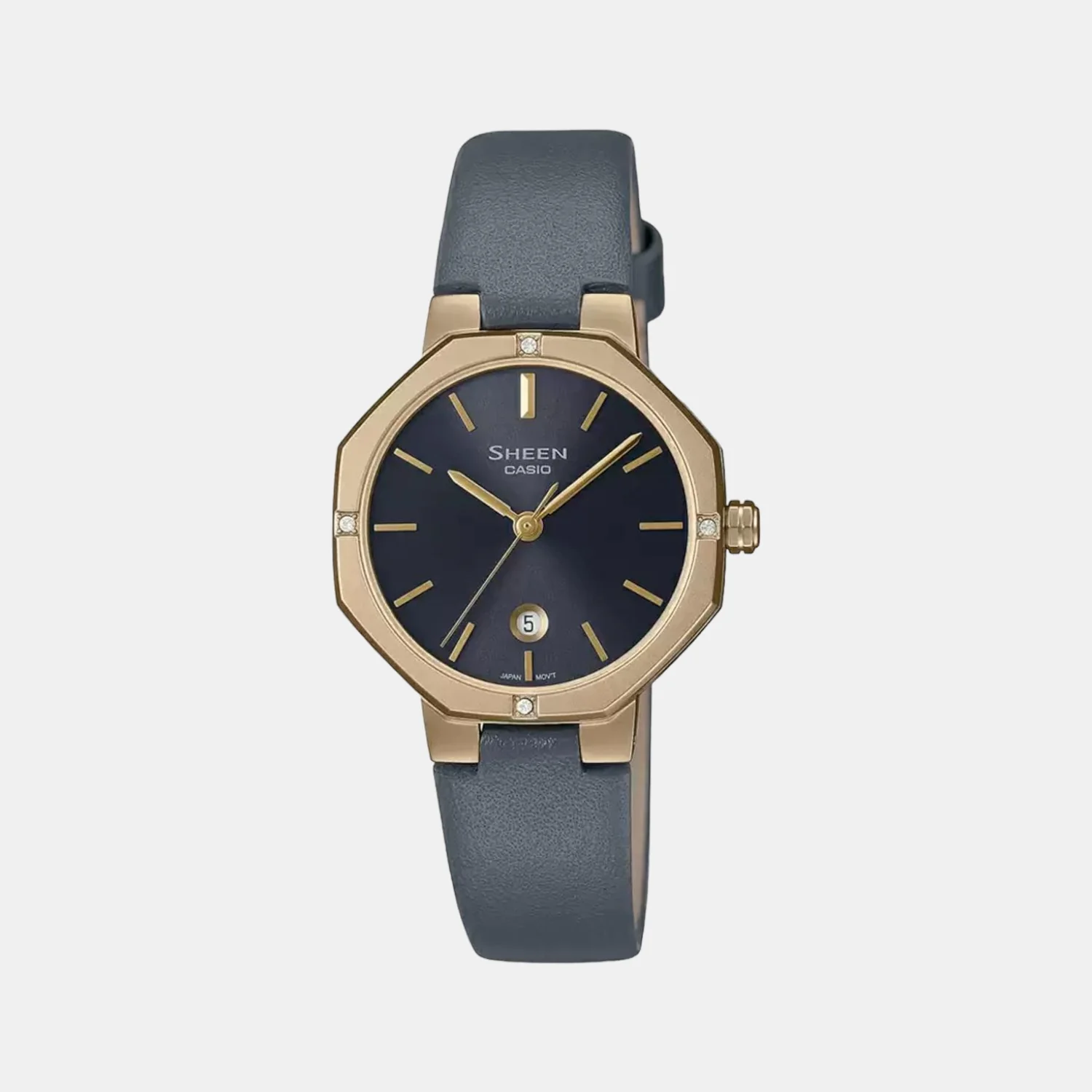 Sheen Women Quartz Black Dial Analog Leather Watch SH244