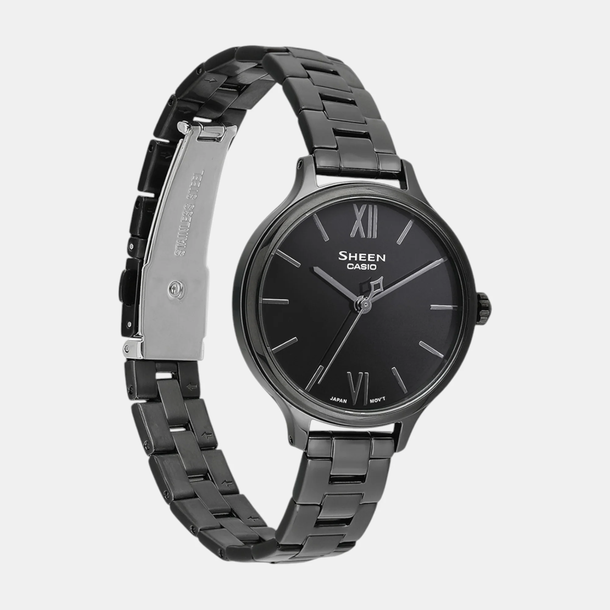 Sheen Women Quartz Black Dial Analog Stainless Steel Watch SH316 - Image 3