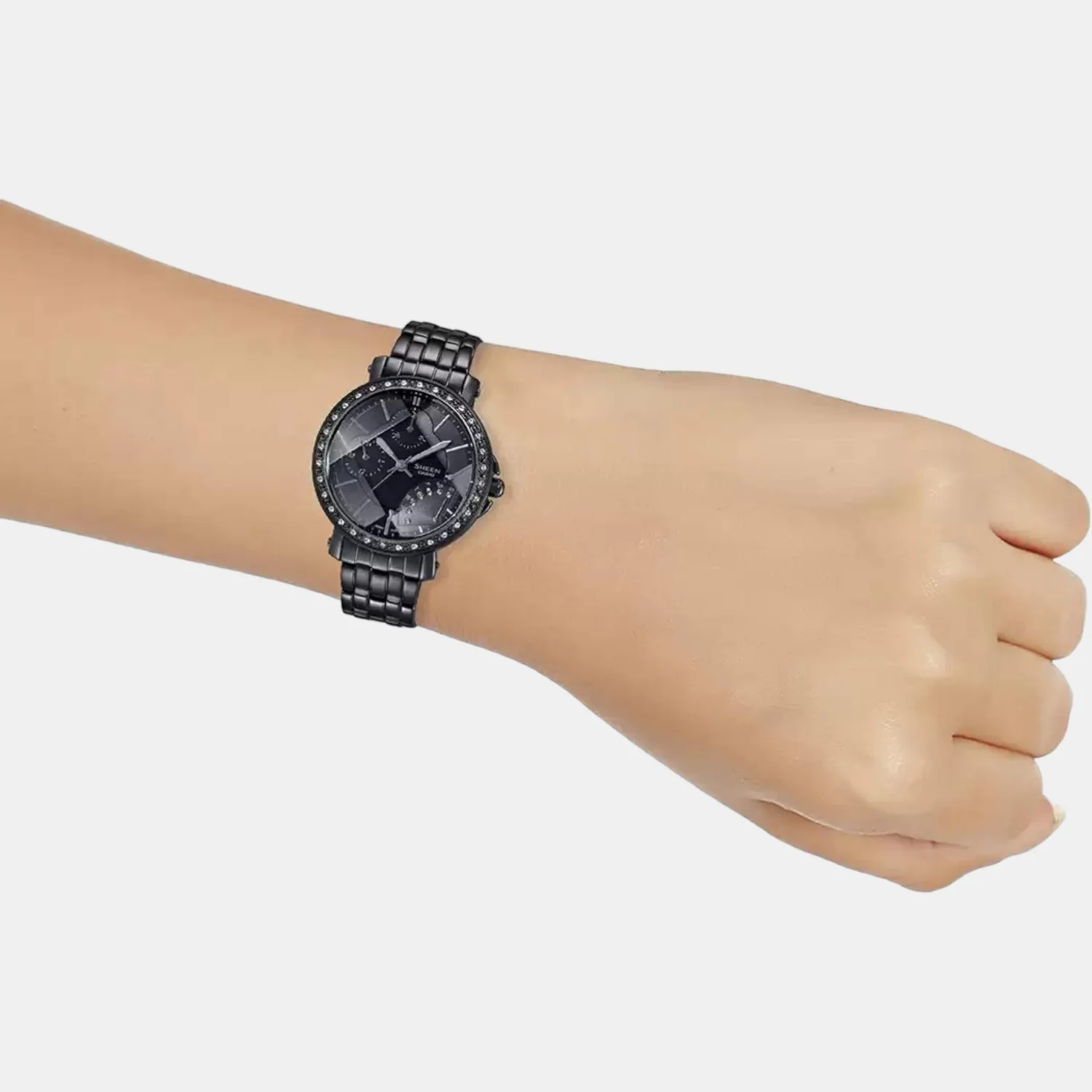 Sheen Women Quartz Black Dial Chronograph Stainless Steel Watch SH239 - Image 6