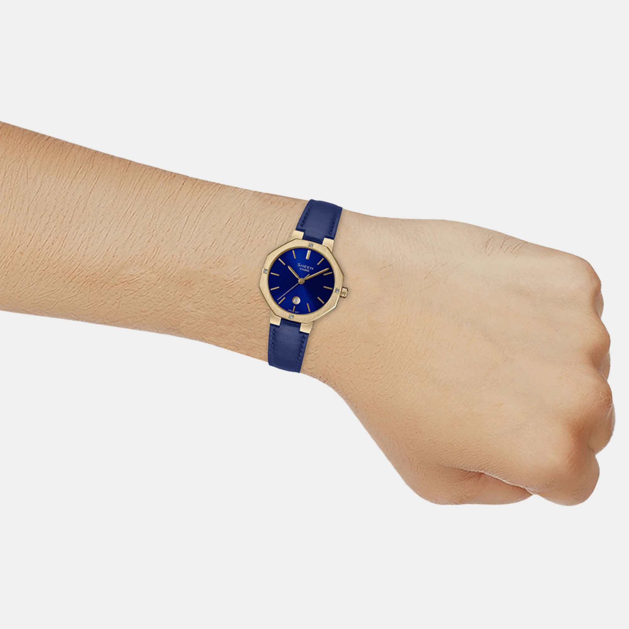 Sheen Women Quartz Blue Dial Analog Leather Watch SH293 - Image 7
