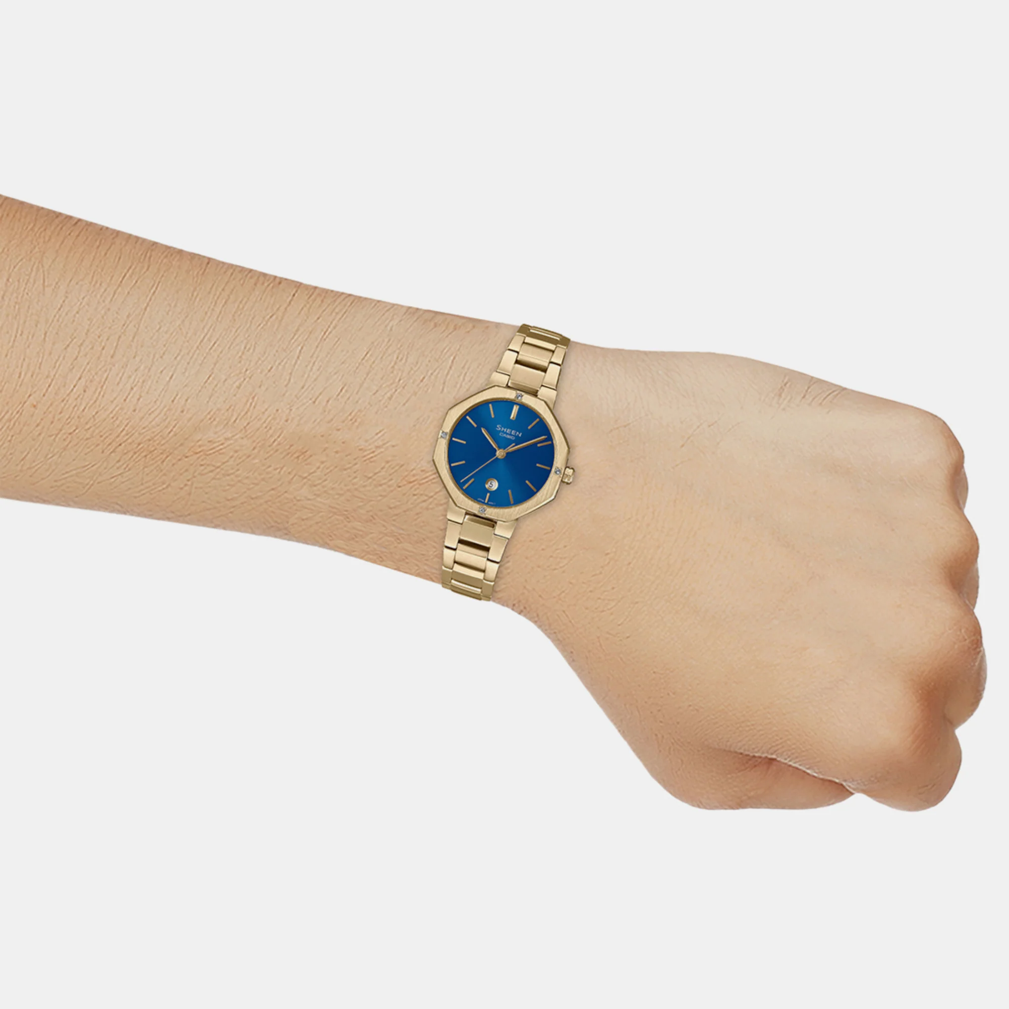 Sheen Women Quartz Blue Dial Analog Stainless Steel Watch SH292 - Image 5