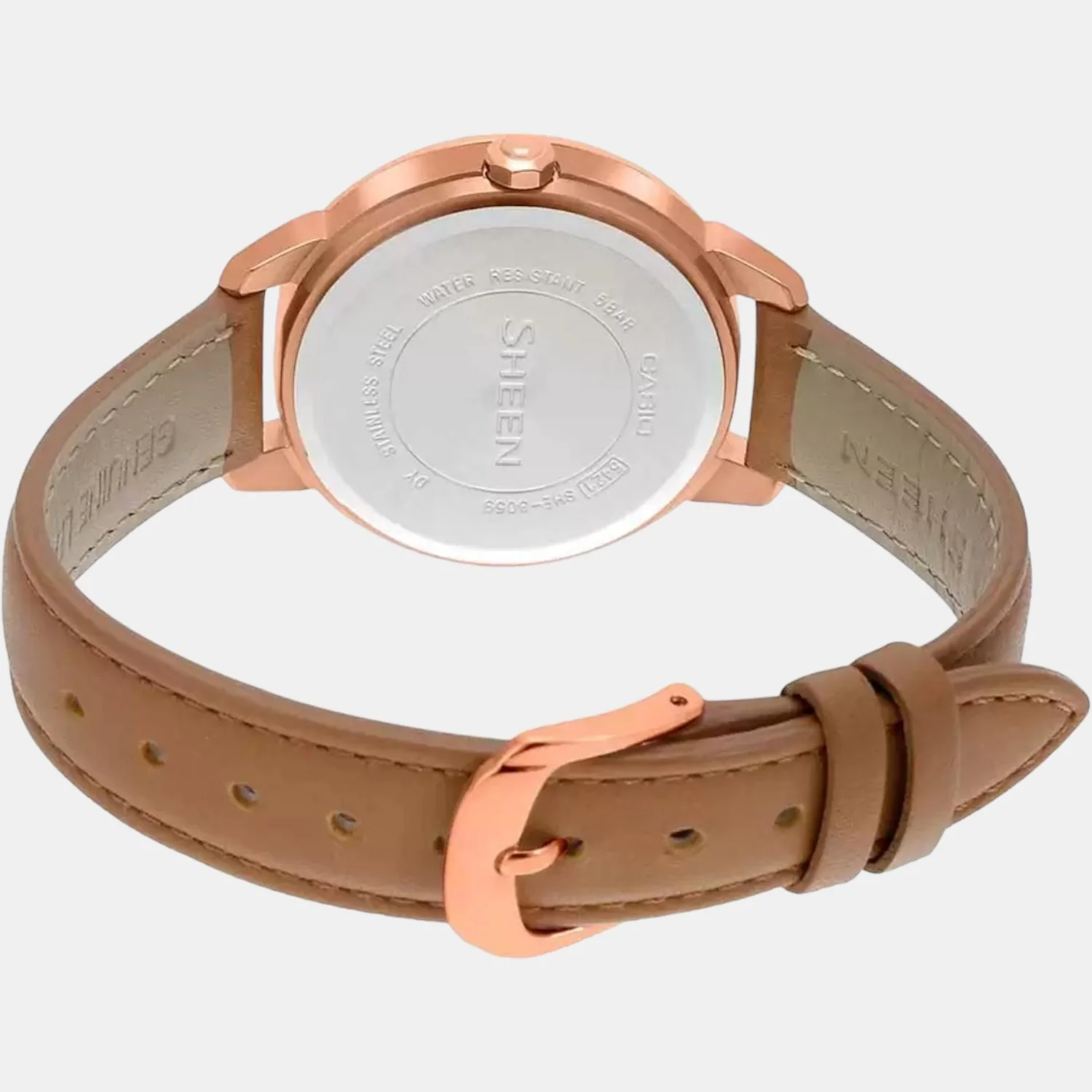 Sheen Women Quartz Brown Dial Chronograph Leather Watch SH216 - Image 4