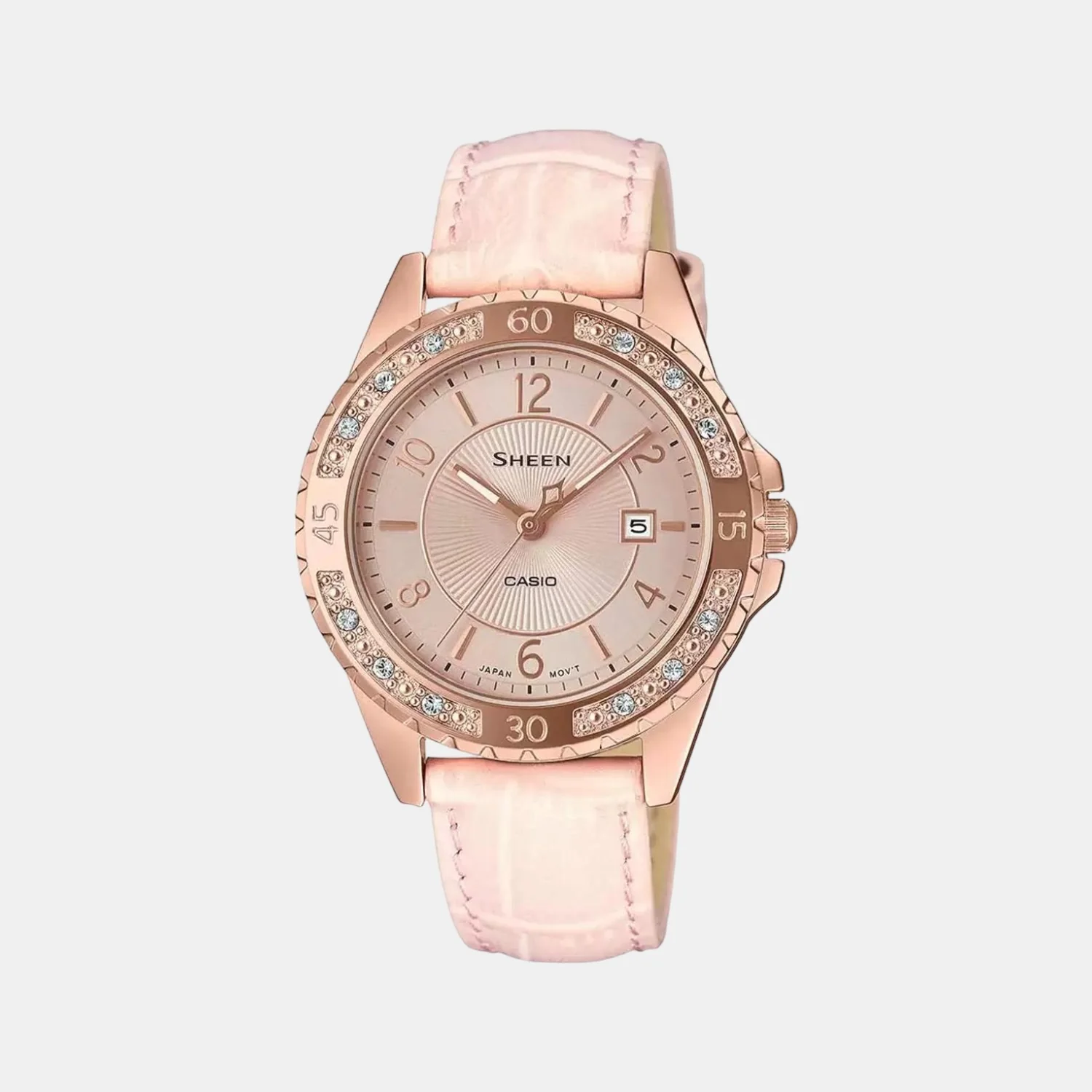 Sheen Women Quartz Gold Dial Analog Leather Watch SH203