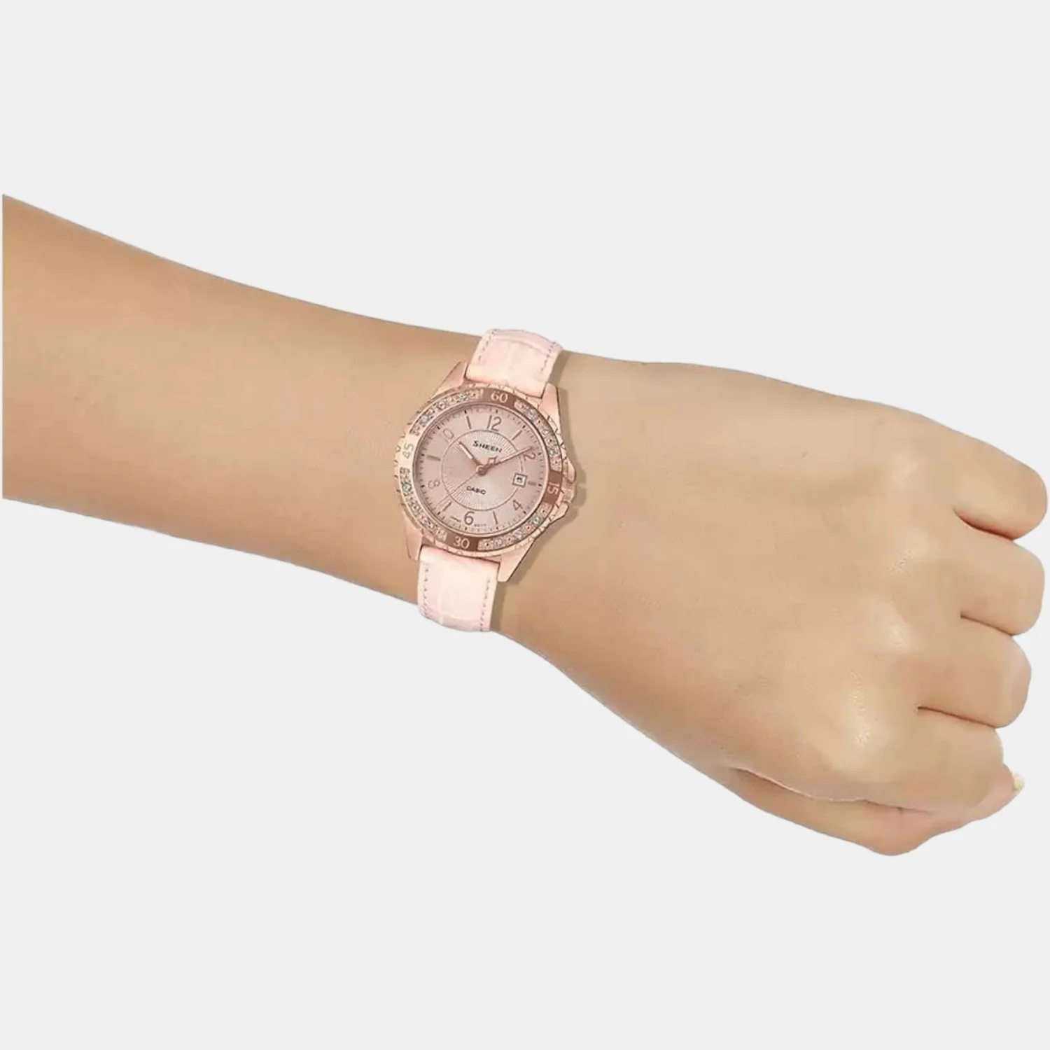 Sheen Women Quartz Gold Dial Analog Leather Watch SH203 - Image 5