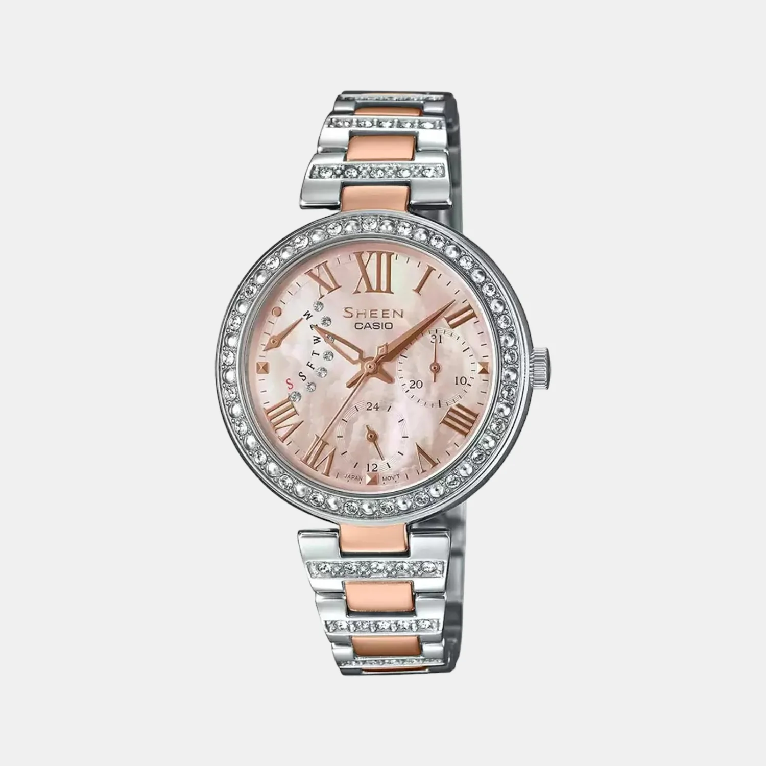 Sheen Women Quartz Gold Dial Chronograph Stainless Steel Watch SH195