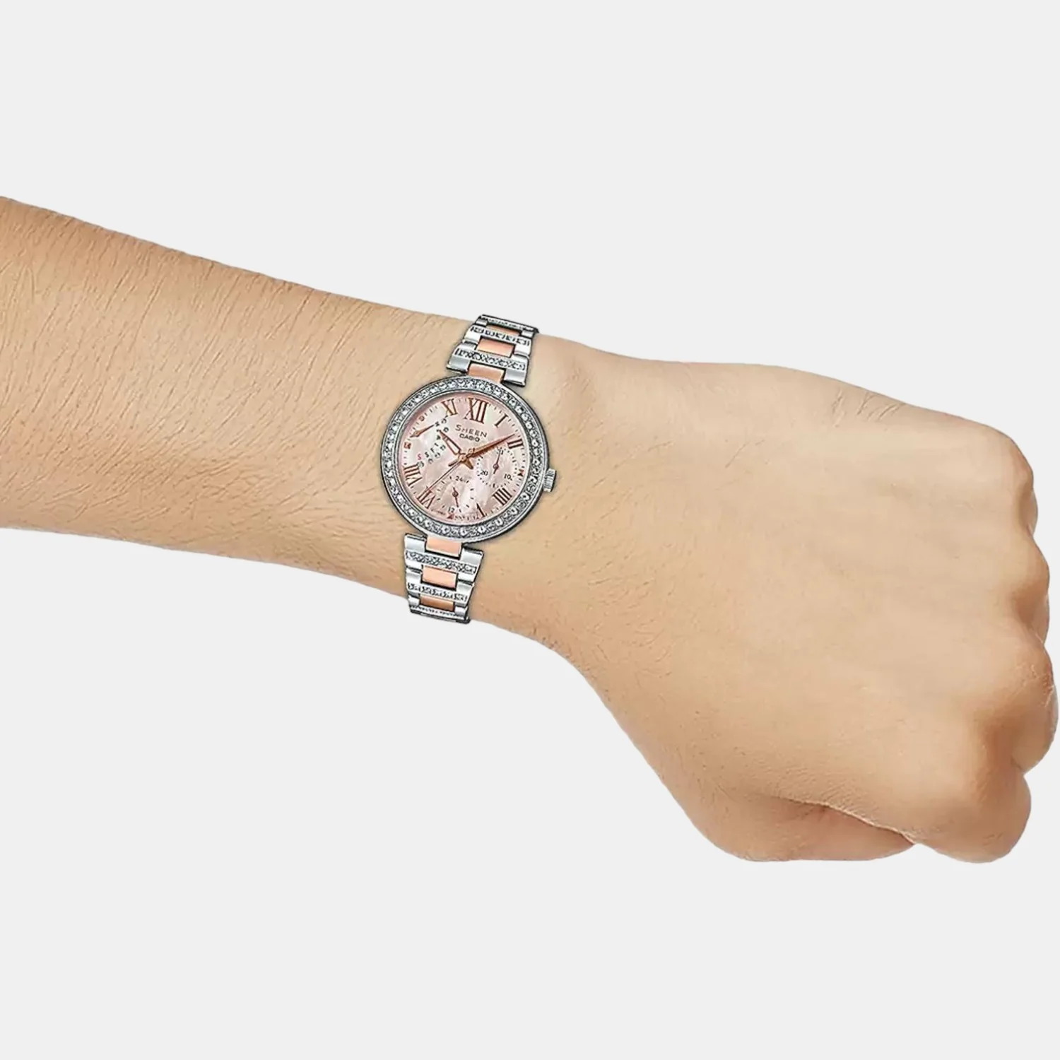Sheen Women Quartz Gold Dial Chronograph Stainless Steel Watch SH195 - Image 5