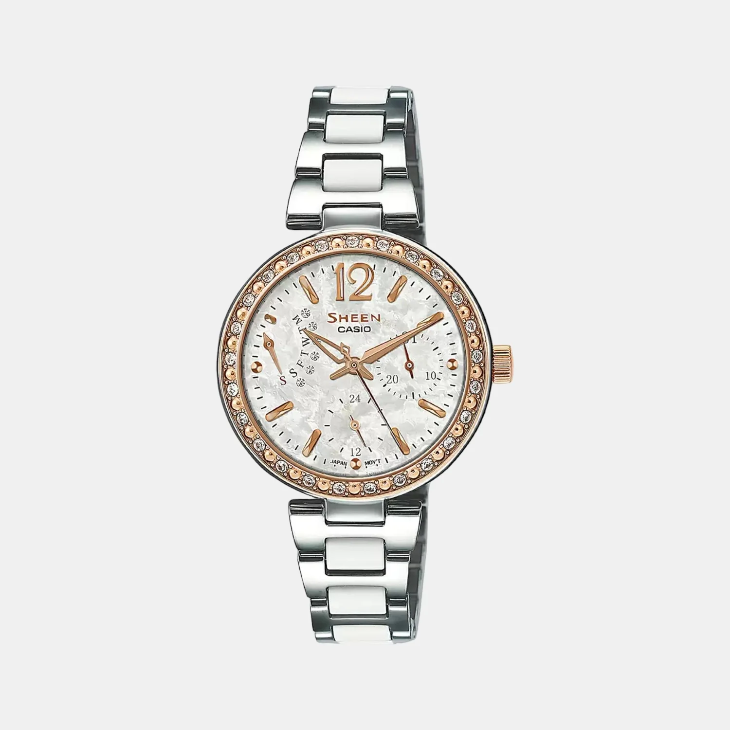 Sheen Women Quartz Gold Dial Chronograph Stainless Steel Watch SX159