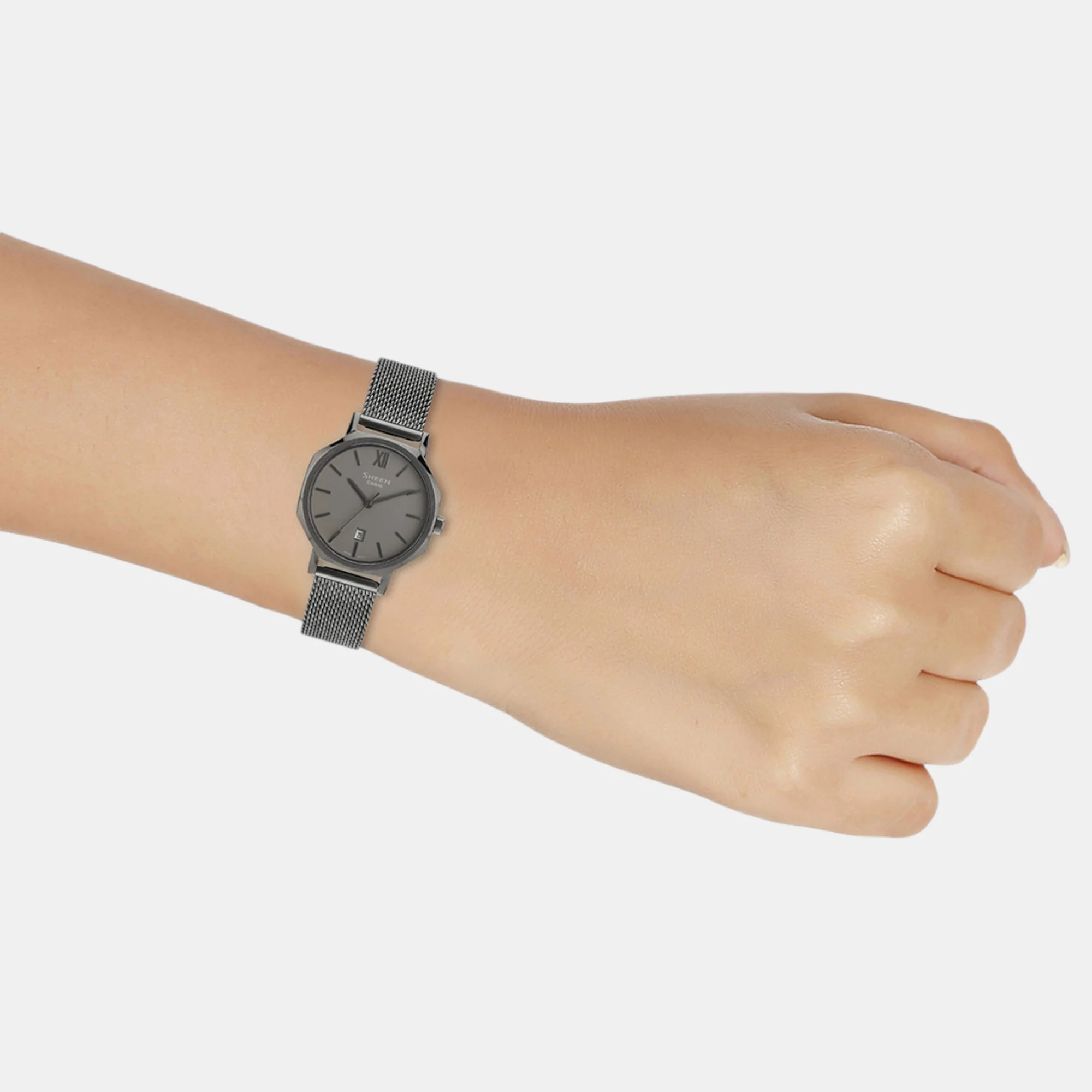 Sheen Women Quartz Grey Dial Analog Mesh Watch SH315 - Image 8