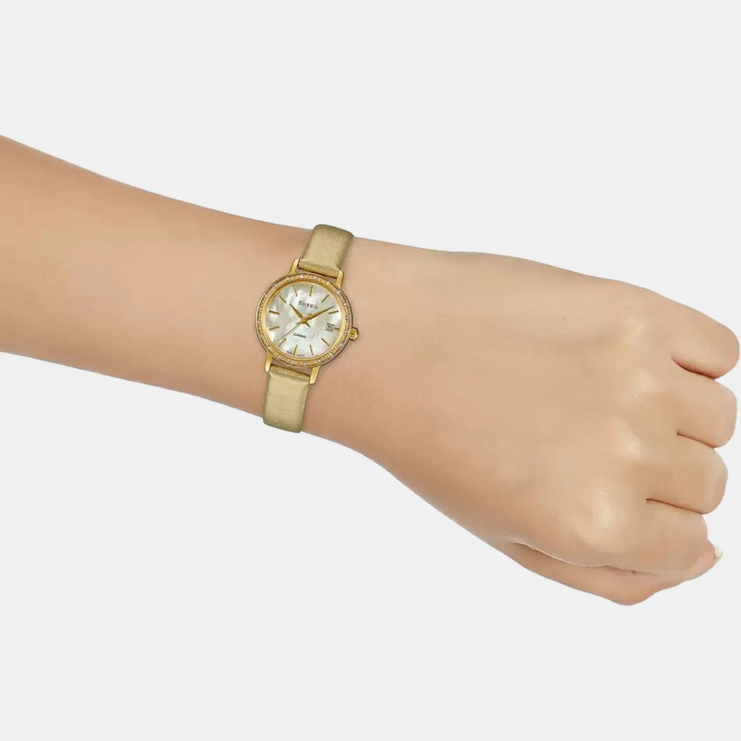 Sheen Women Quartz Mother Of Pearl Dial Analog Leather Watch SH224 - Image 7