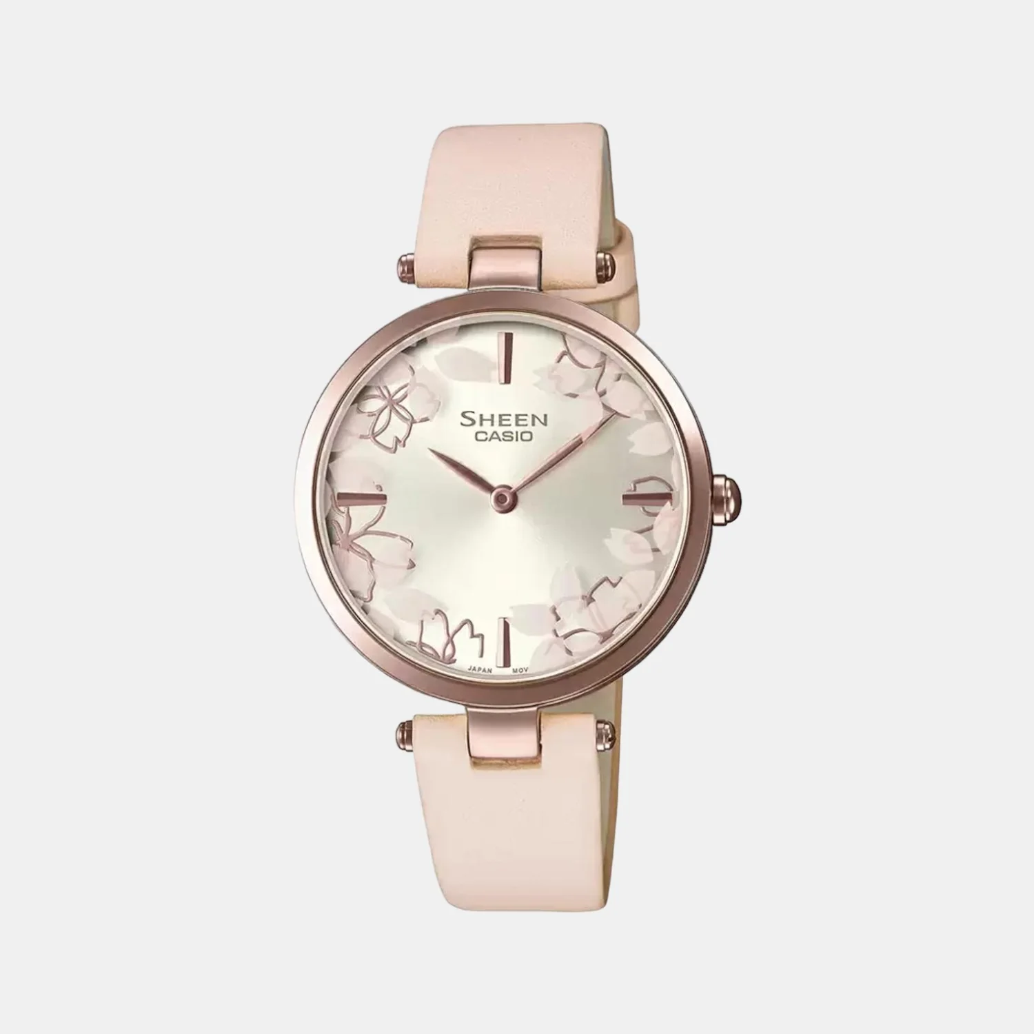 Sheen Women Quartz Rose Gold Dial Analog Leather Watch SH240