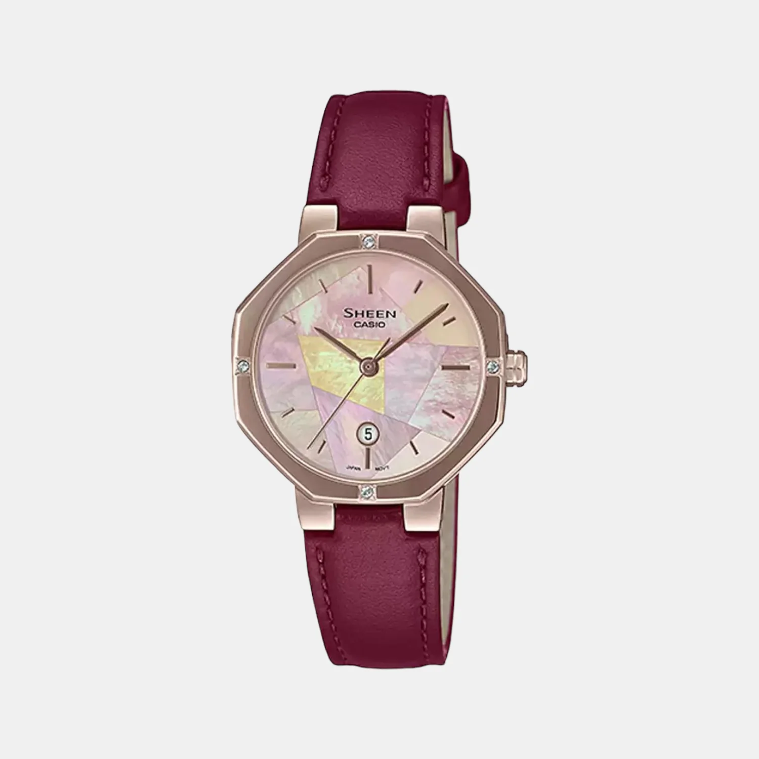 Sheen Women Quartz Pink Dial Analog Leather Watch SH260