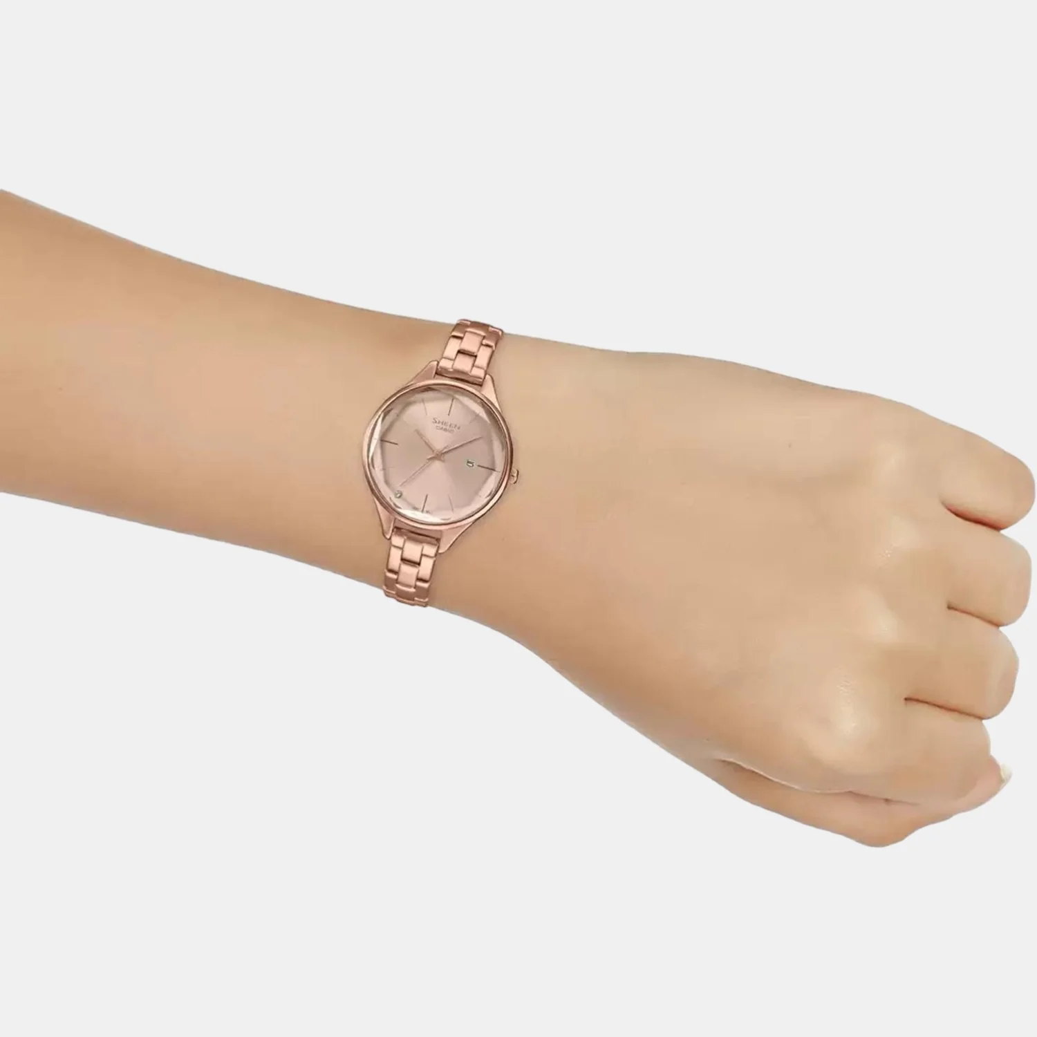 Sheen Women Quartz Pink Dial Analog Stainless Steel Watch SH252 - Image 5