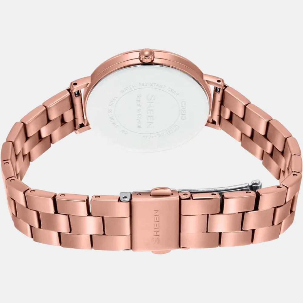 Sheen Women Quartz Pink Dial Analog Stainless Steel Watch SH269 - Image 2