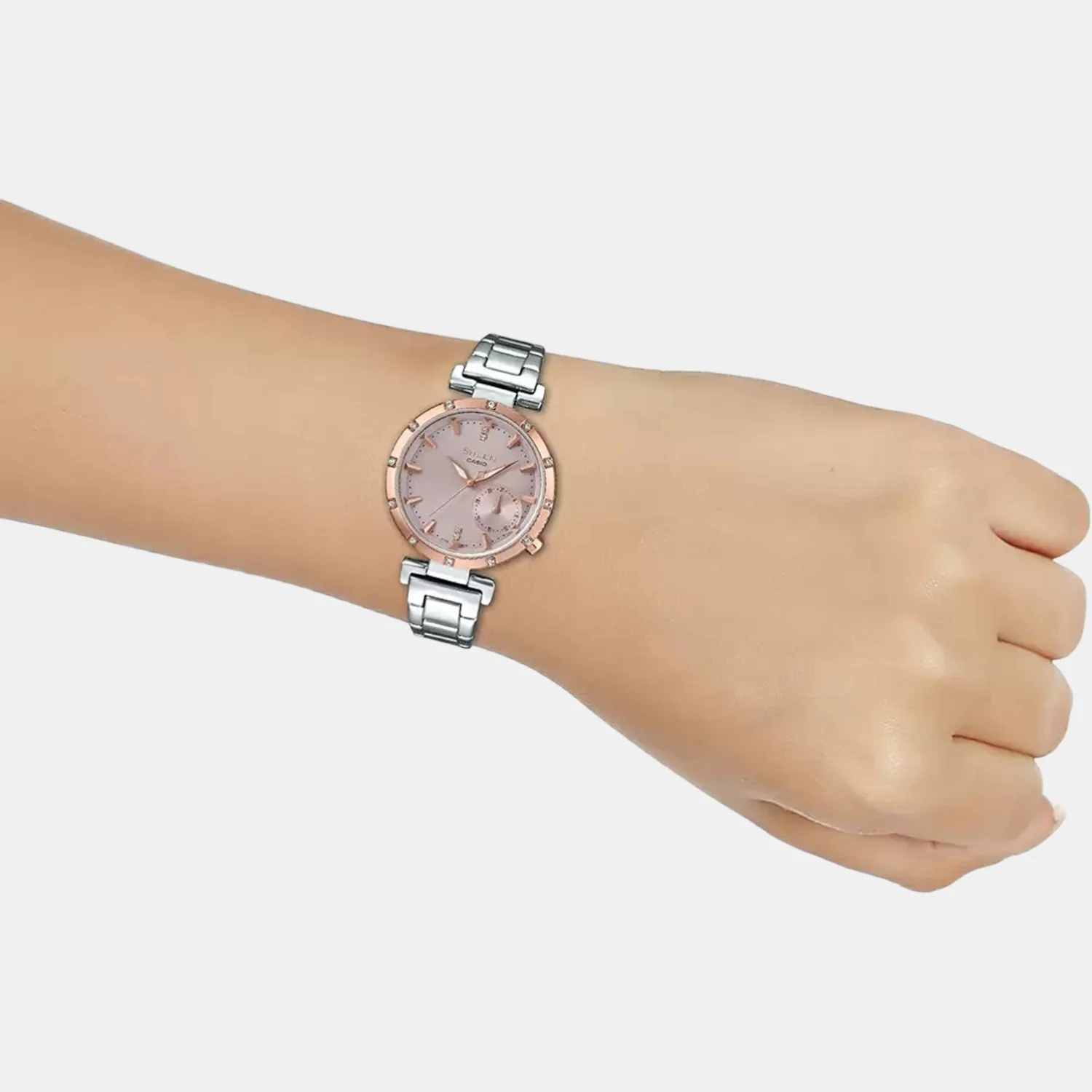 Sheen Women Quartz Pink Dial Chronograph Stainless Steel Watch SX225 - Image 6