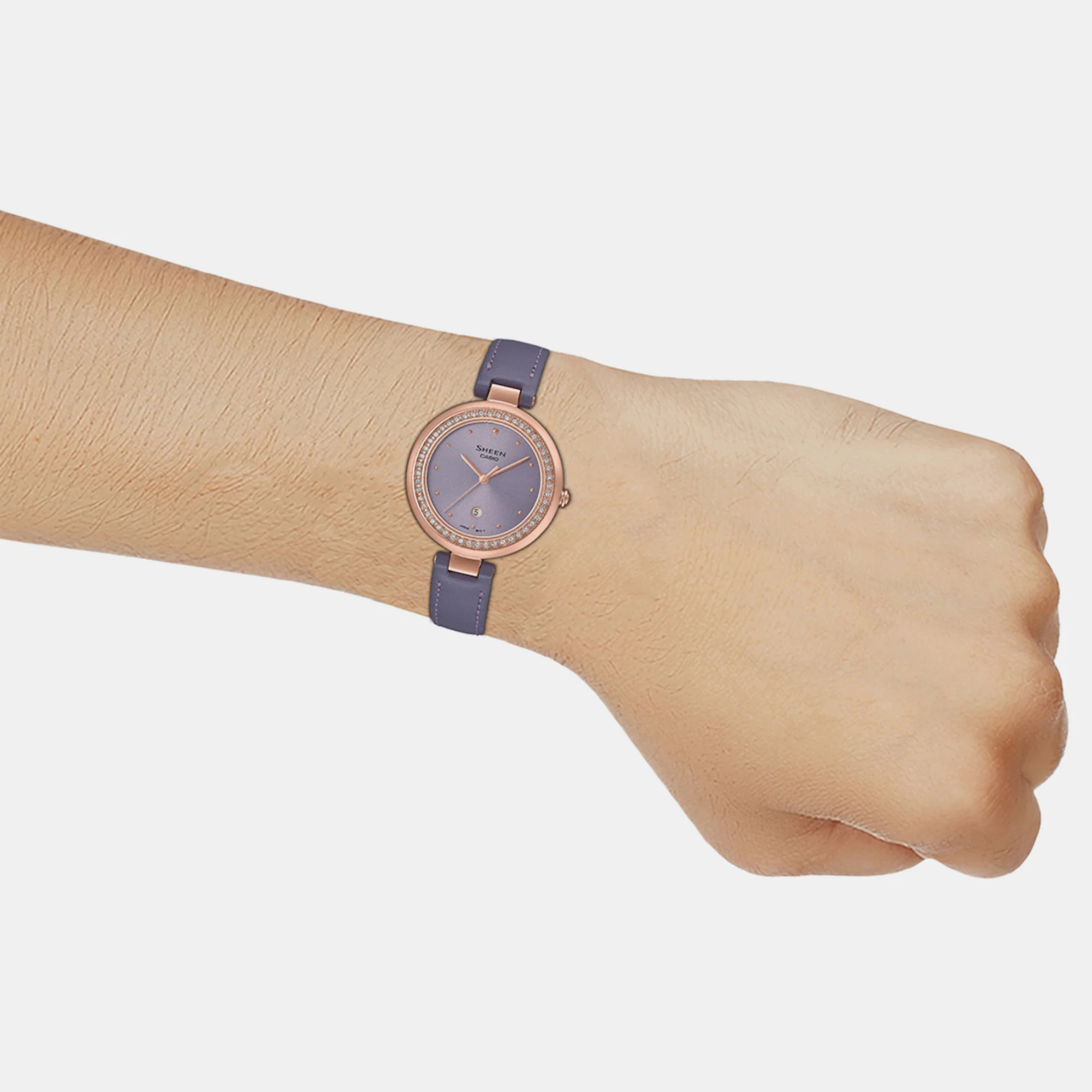 Sheen Women Quartz Purple Dial Analog Leather Watch SH299 - Image 7