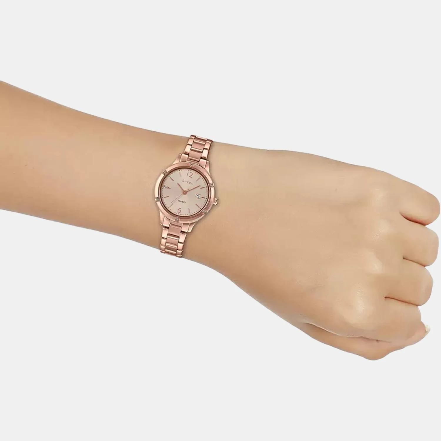 Sheen Women Quartz Rose Gold Dial Analog Stainless Steel Watch SH206 - Image 6