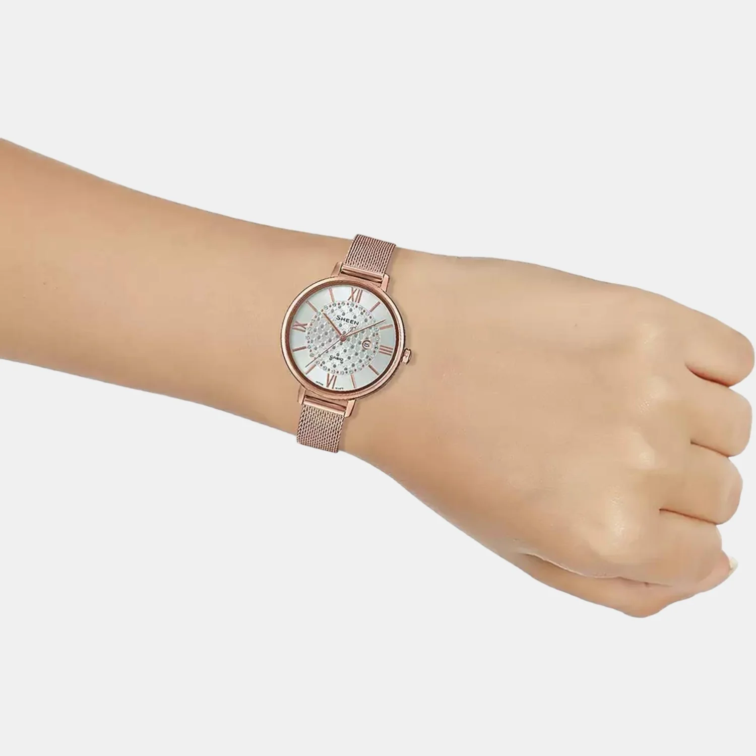 Sheen Women Quartz Silver Dial Analog Stainless Steel Watch SH220 - Image 7