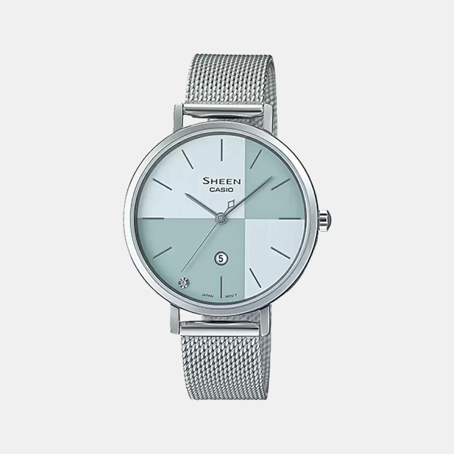 Sheen Women Quartz Silver Dial Analog Stainless Steel Watch SH256