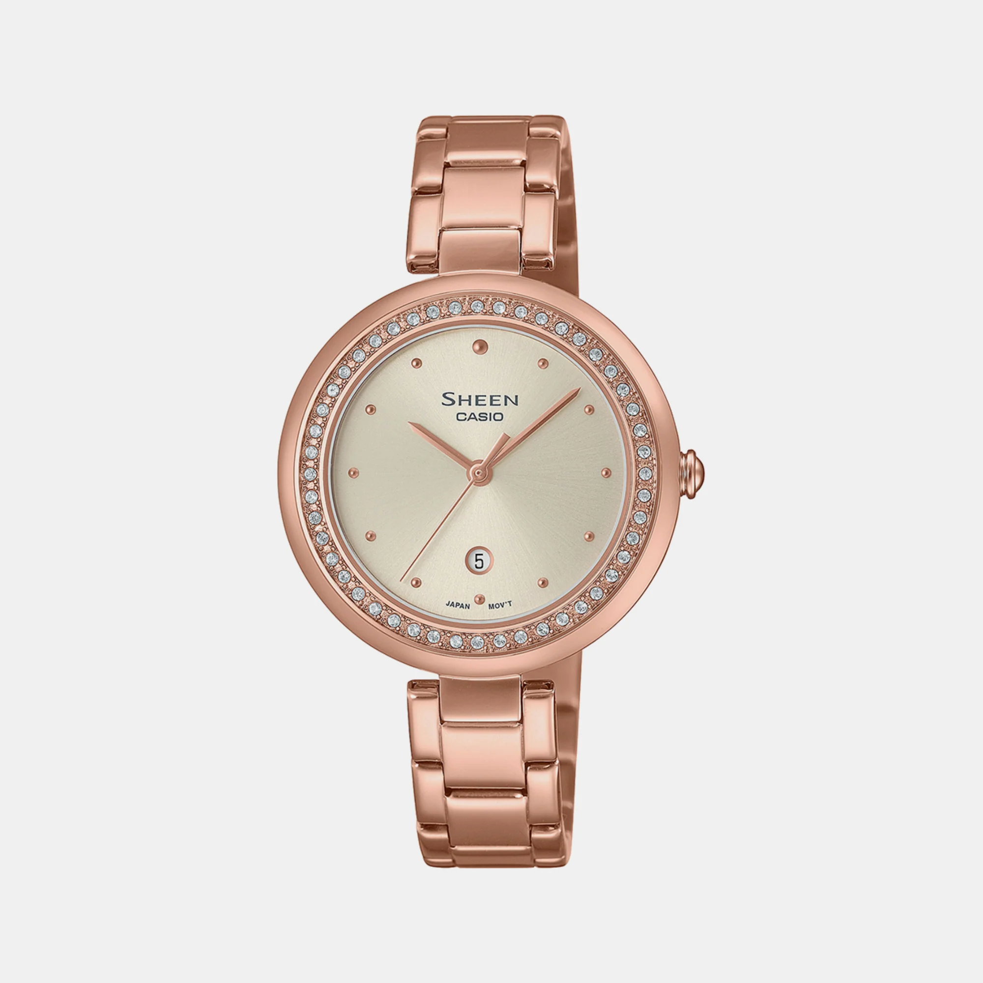 Sheen Women Quartz Silver Dial Analog Stainless Steel Watch SH296