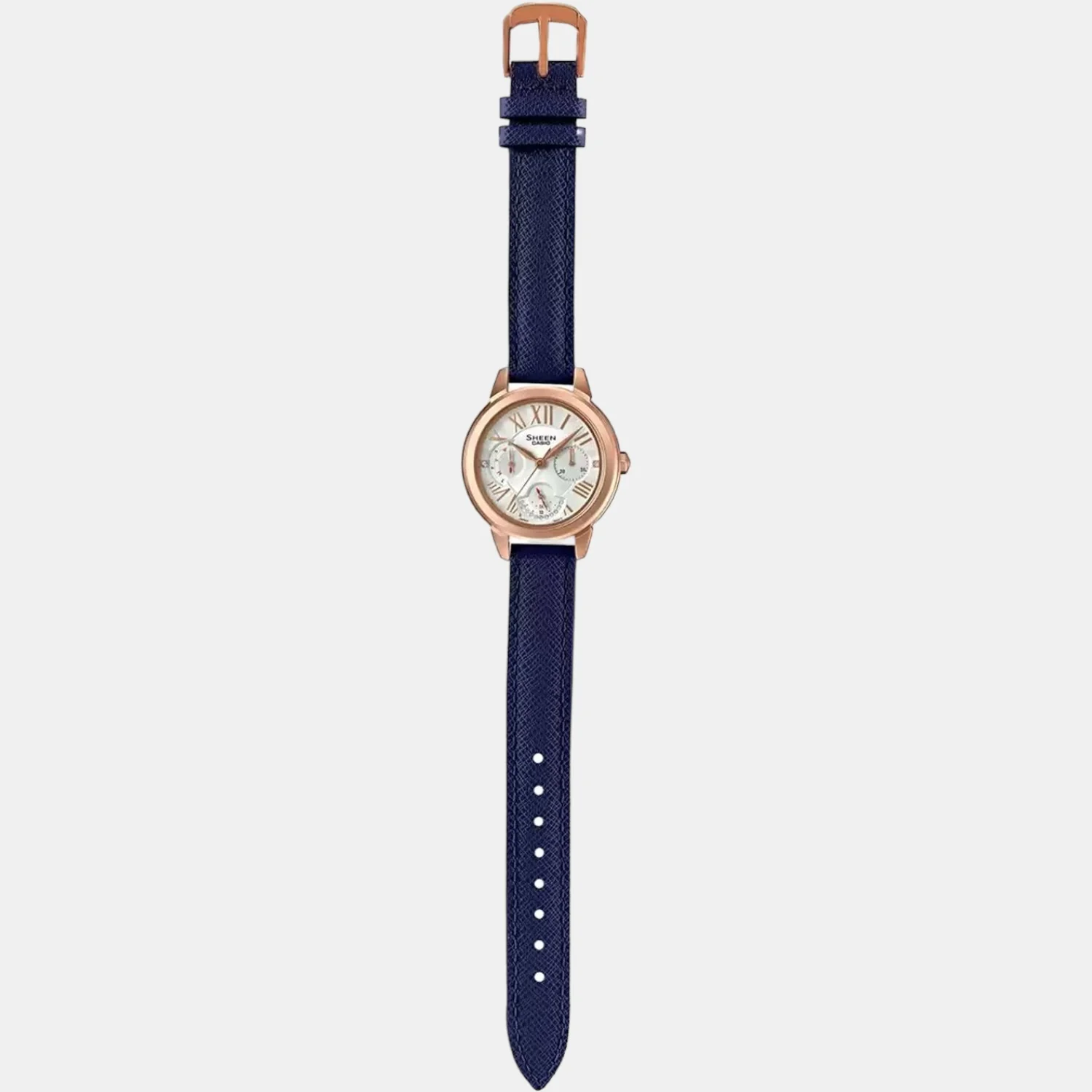 Sheen Women Quartz Silver Dial Chronograph Leather Watch SX208 - Image 2
