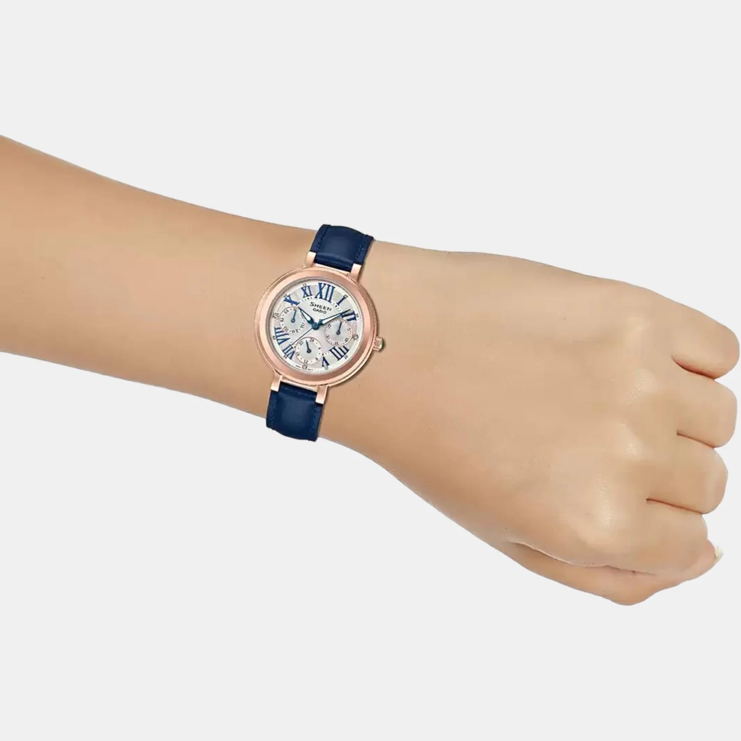 Sheen Women Quartz Silver Dial Chronograph Leather Watch SX251 - Image 6