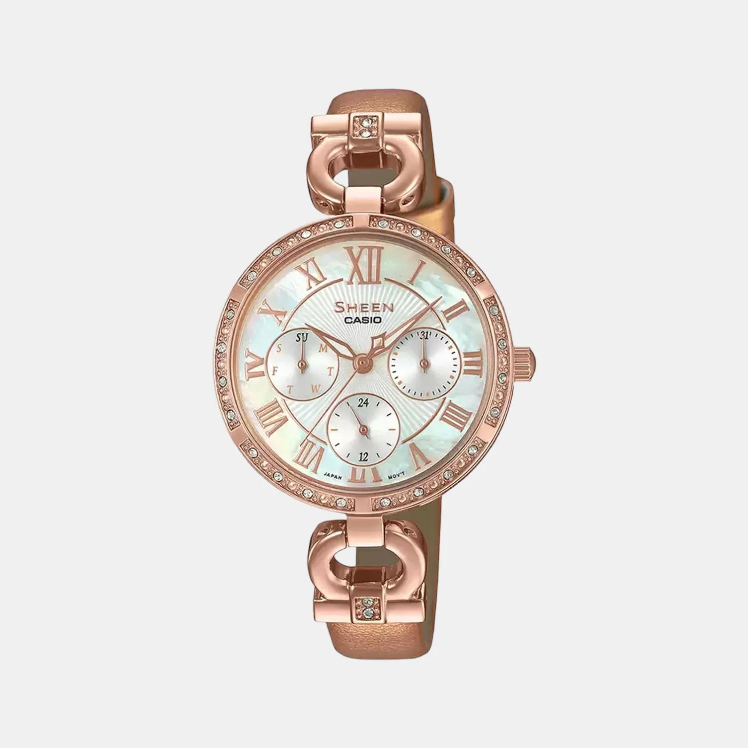 Sheen Women Quartz Mother of Pearl Dial Chronograph Watch SX267