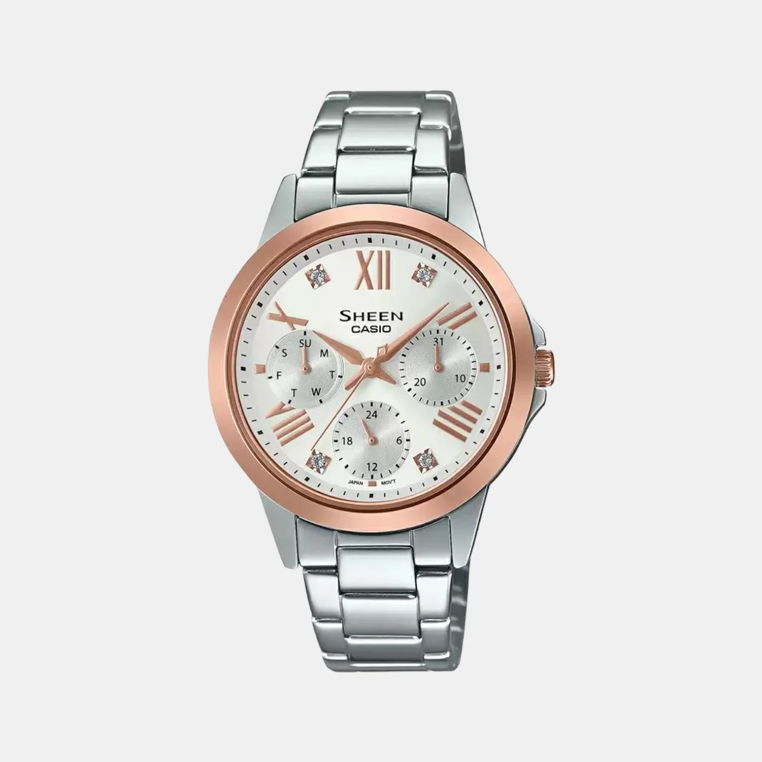 Sheen Women Quartz Silver Dial Chronograph Stainless Steel Watch SH263