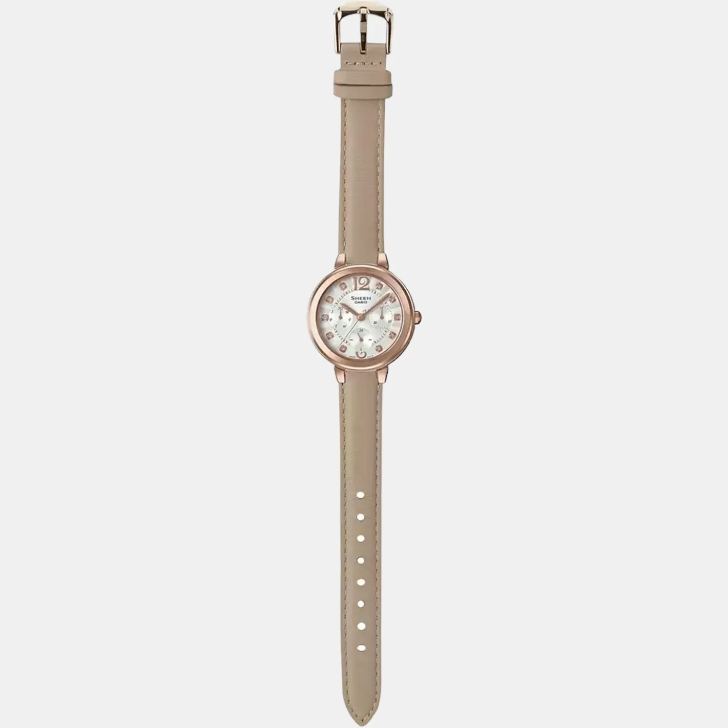 Sheen Women Quartz White Dial Chronograph Leather Watch SH217 - Image 6