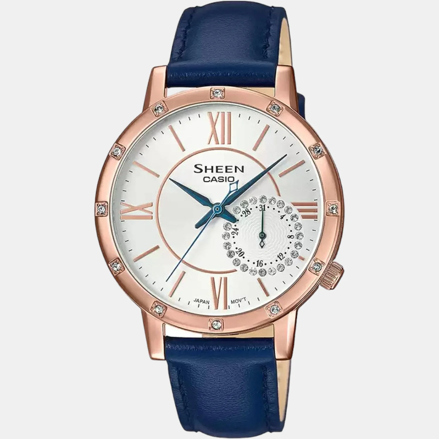 Sheen Women Quartz White Dial Chronograph Leather Watch SX253 - Image 2