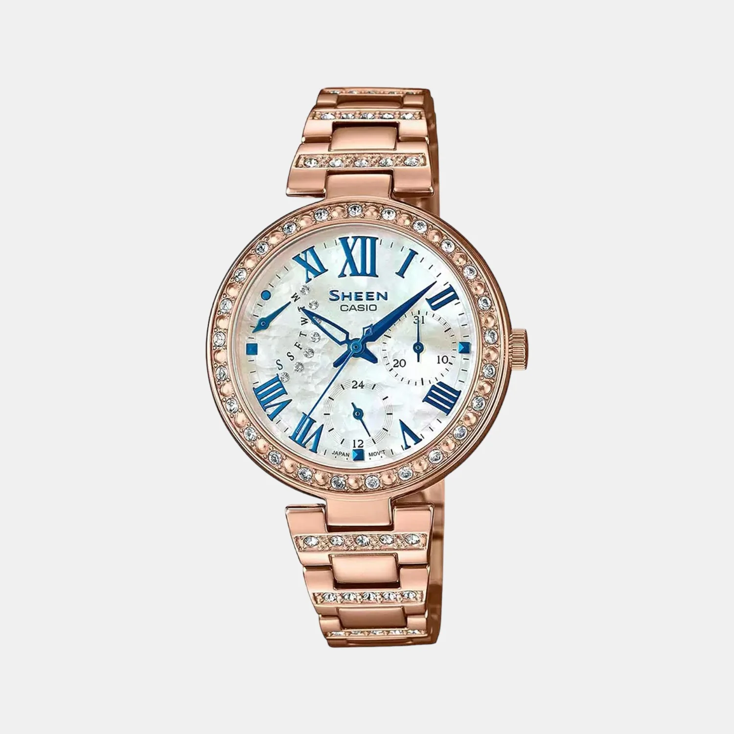Sheen Women Quartz White Dial Chronograph Stainless Steel Watch SH194