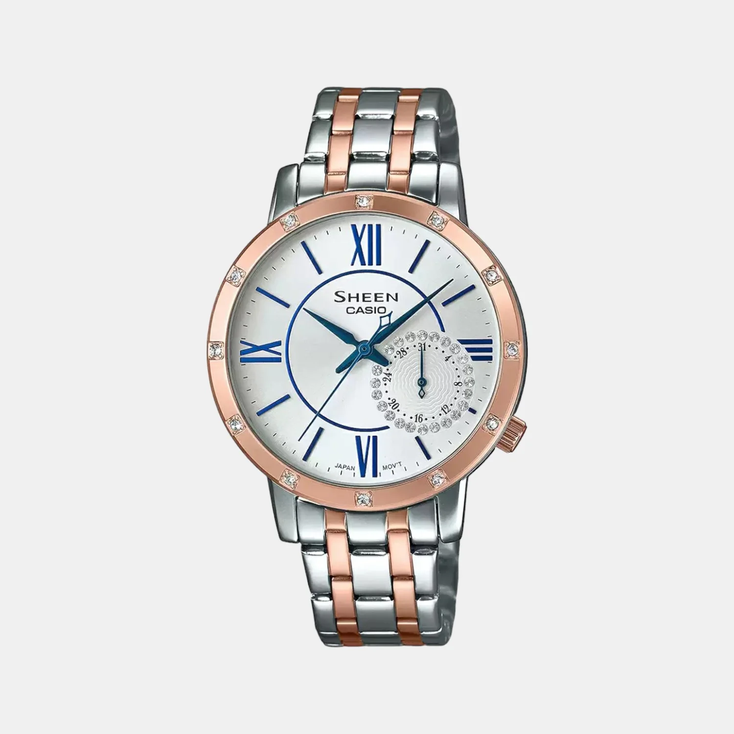 Sheen Women Quartz White Dial Chronograph Stainless Steel Watch SX229