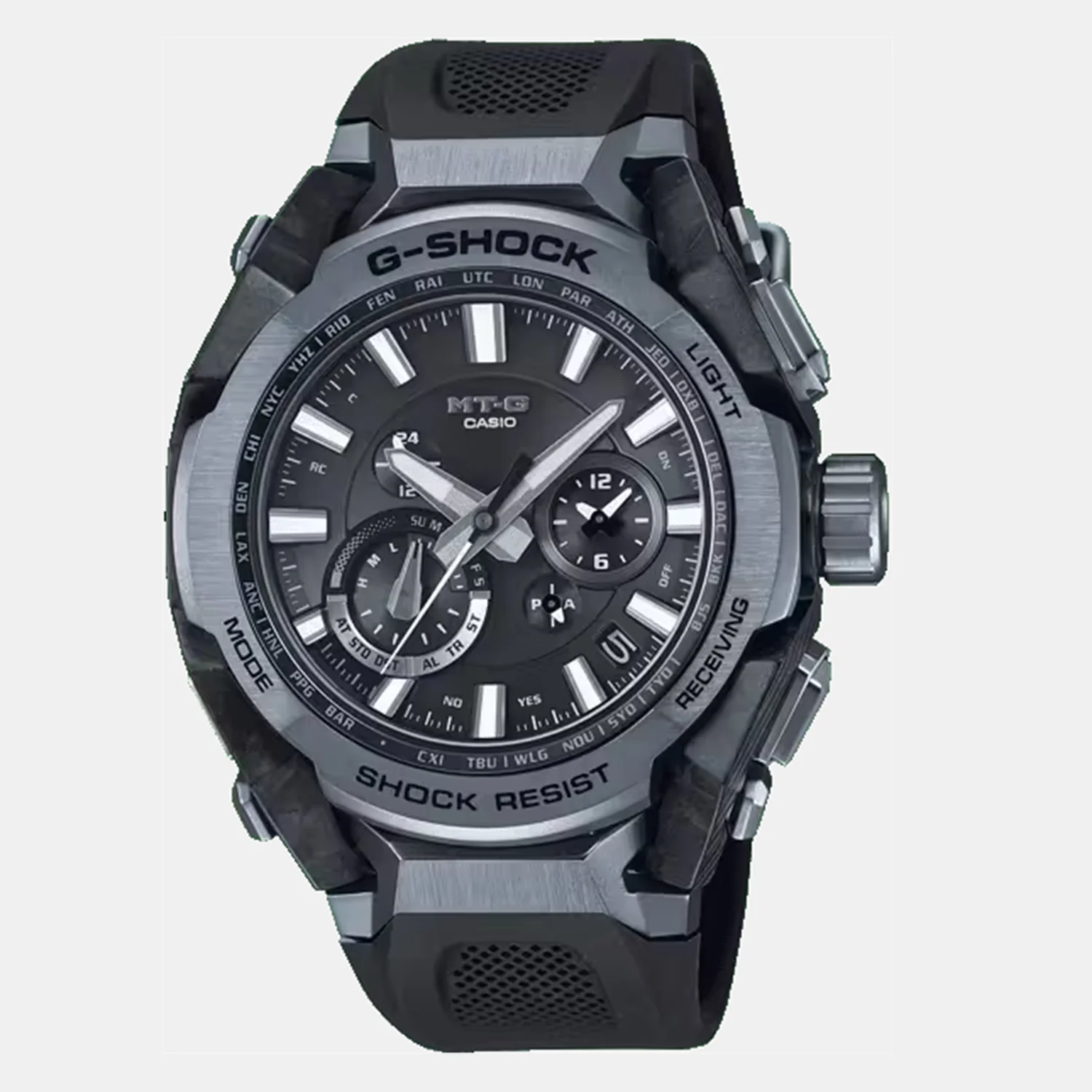 Unisex Solar Black Dial Analog Stainless Steel Watch G1717 - Image 2