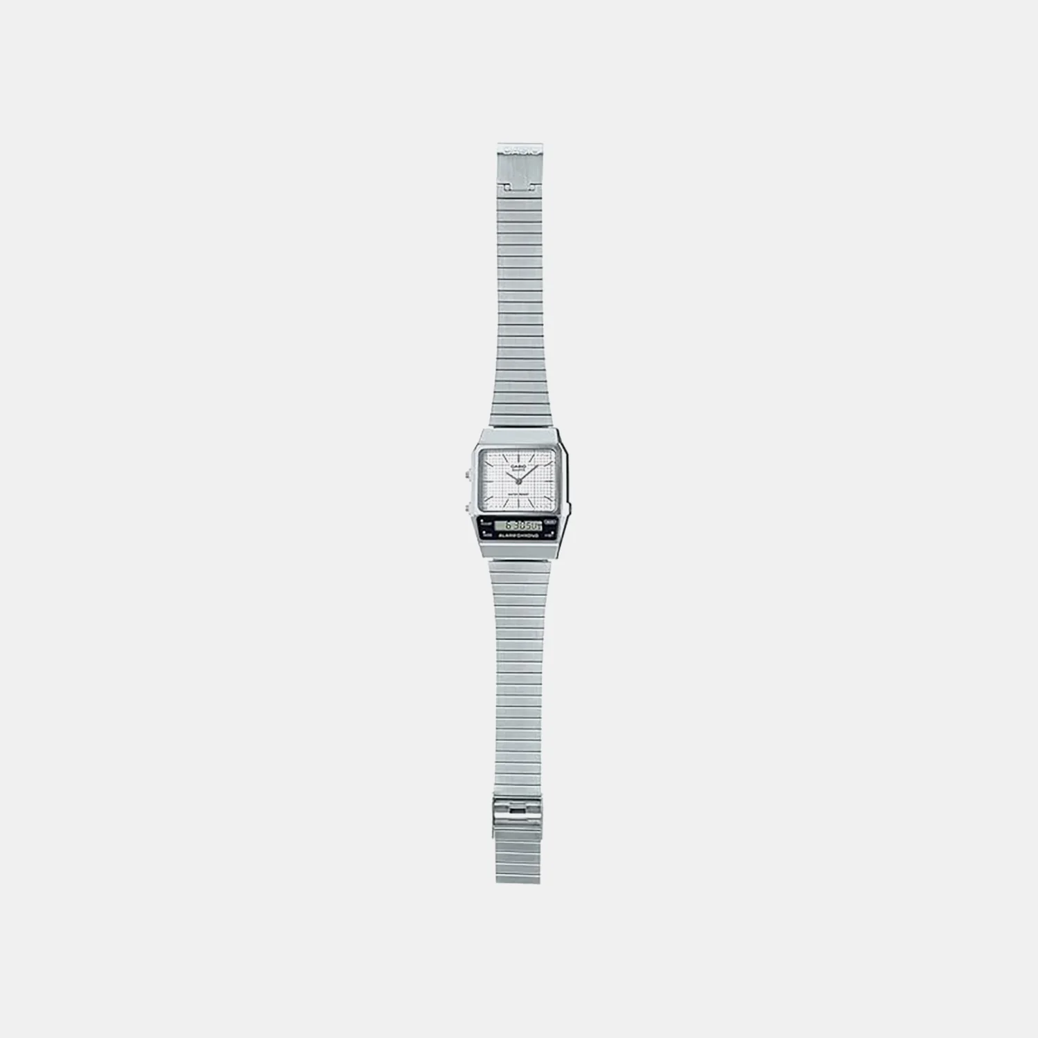 Vintage Men Quartz White Dial Analog-Digital Stainless Steel Watch D281 - Image 5