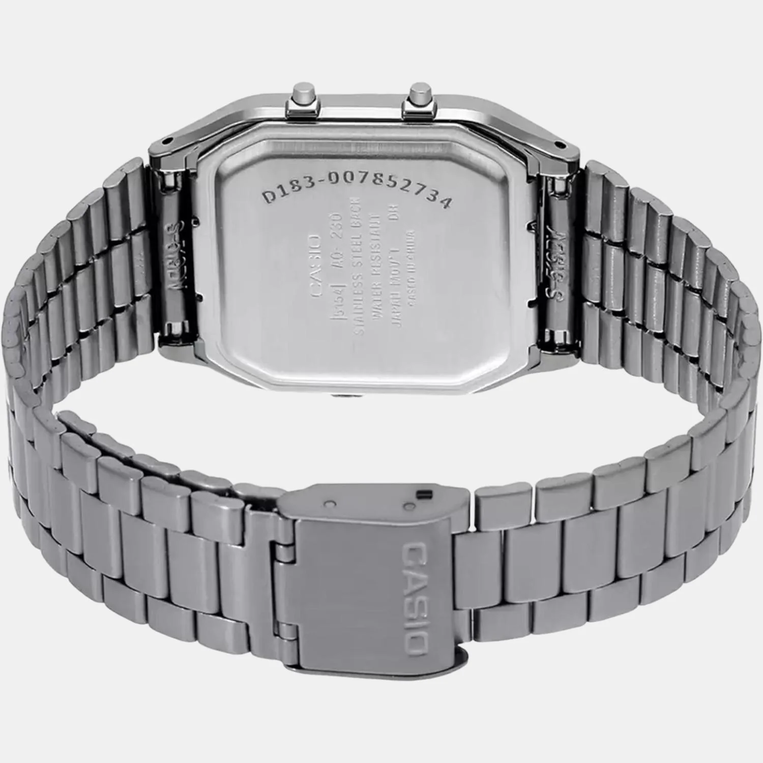 Vintage Unisex Quartz Black Dial Analog-Digital Stainless Steel Watch D183 - Image 5