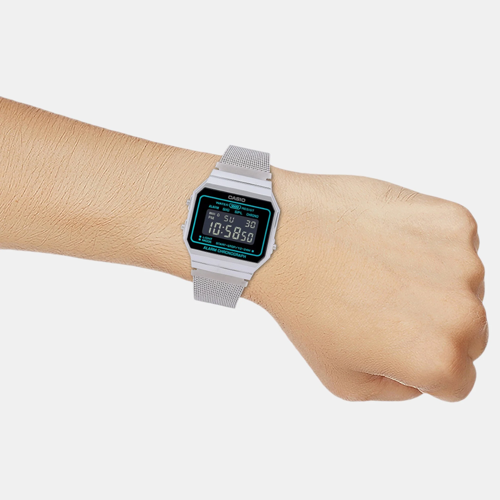 Vintage Unisex Quartz Black Dial Digital Mesh Watch D329 - Image 8