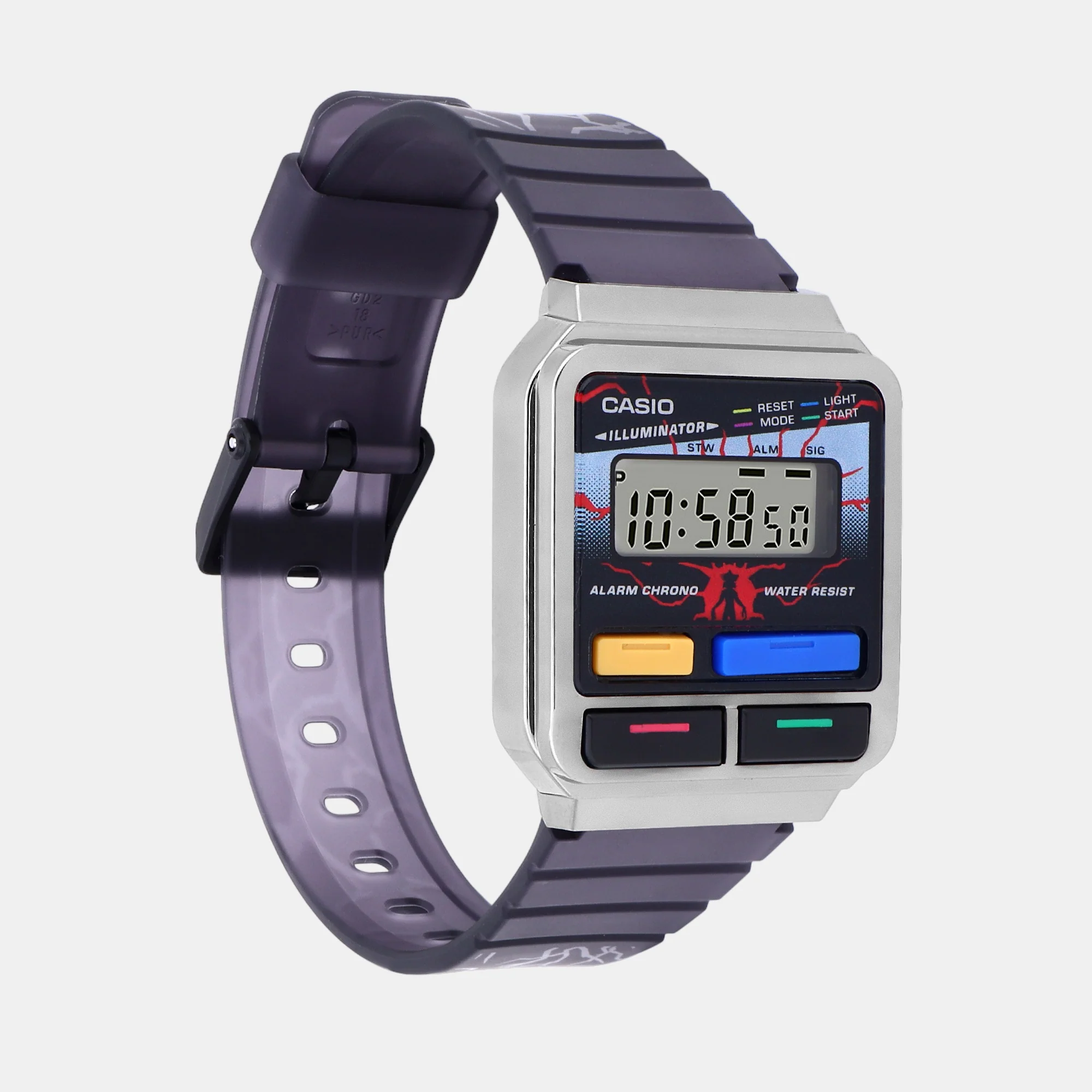 Vintage Unisex Quartz Black Dial Digital Resin Watch D324 - Image 5