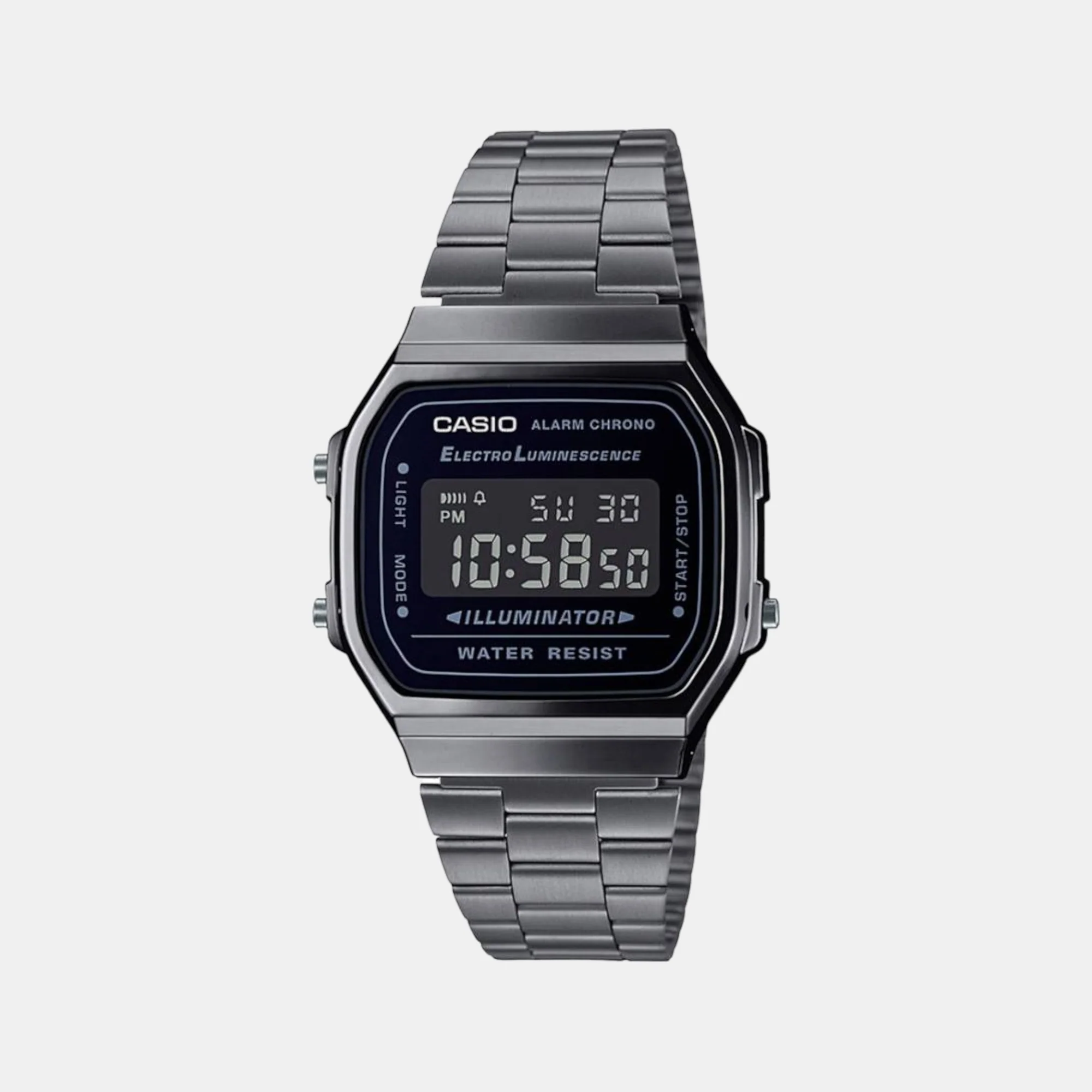 Vintage Unisex Quartz Black Dial Digital Stainless Steel Watch D182 - Image 2