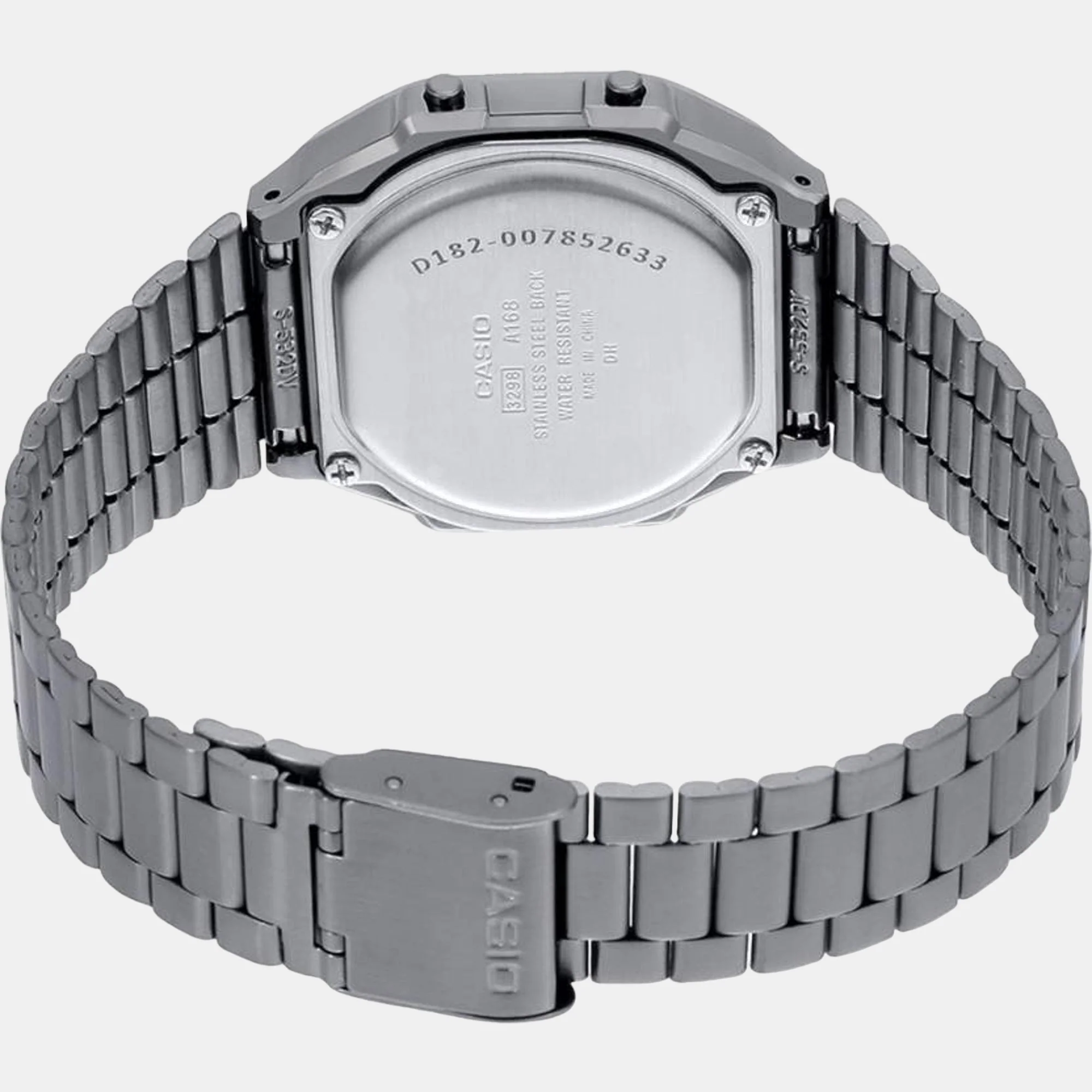 Vintage Unisex Quartz Black Dial Digital Stainless Steel Watch D182 - Image 4