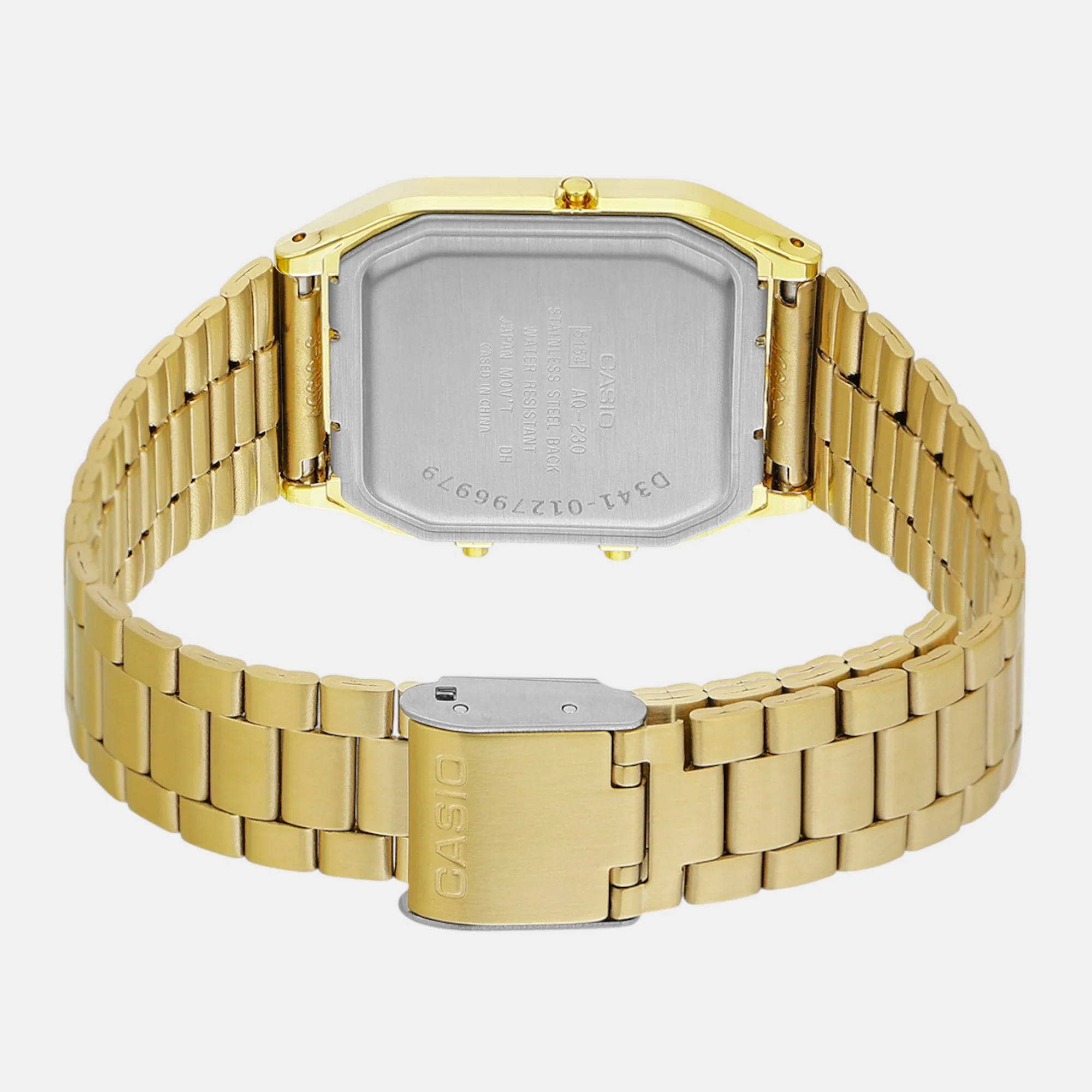 Vintage Unisex Quartz Gold Dial Analog-Digital Stainless Steel Watch D341 - Image 6