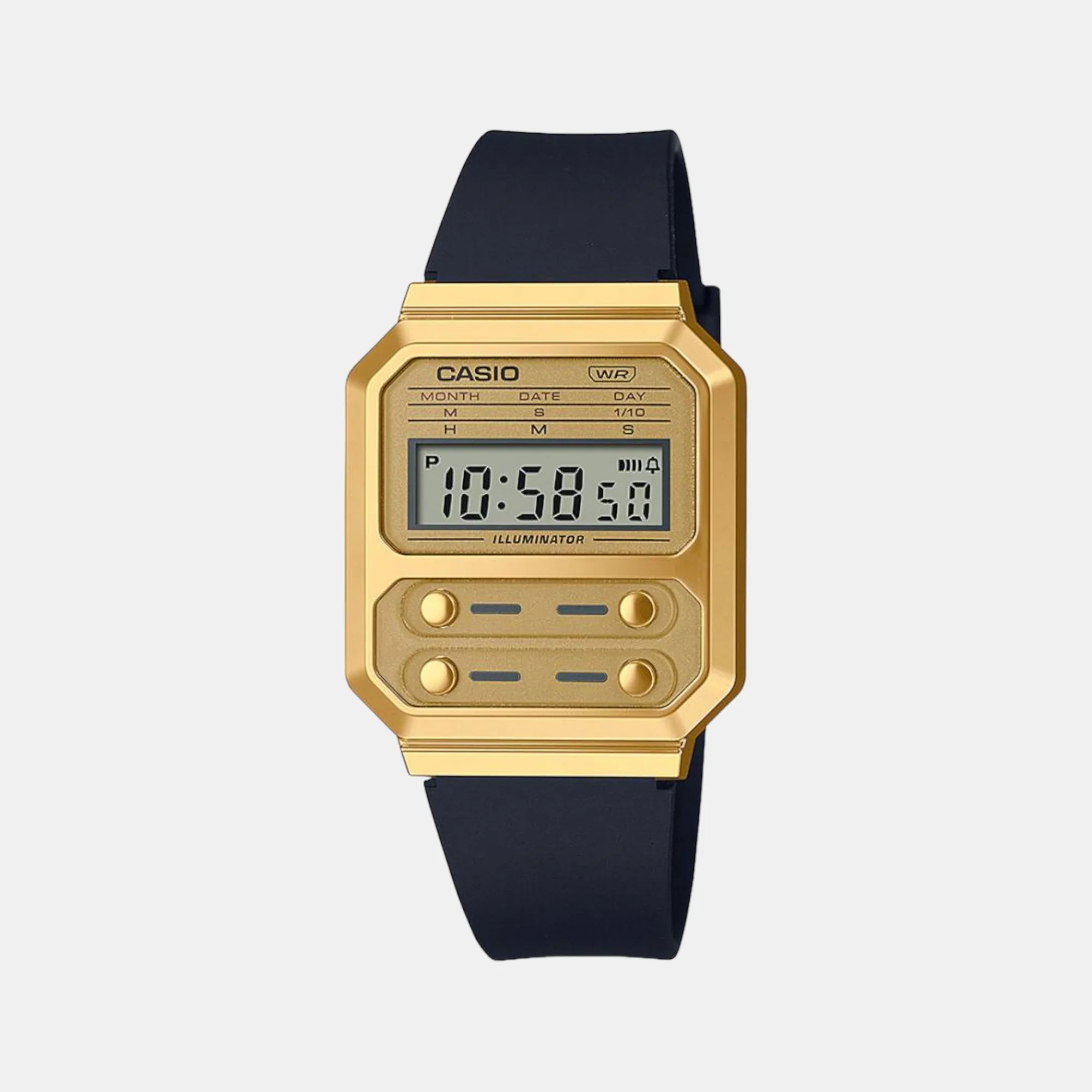 Vintage Unisex Quartz Gold Dial Digital Resin Watch D291